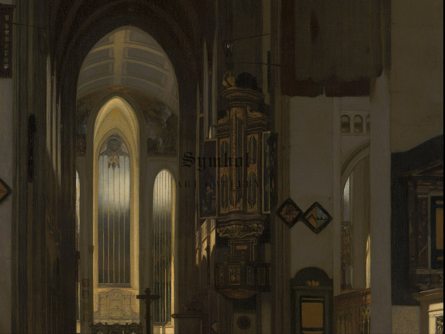 Interior of an Imaginary Catholic Church by Emanuel de Witte 1668, Wall Art Print, Fine Art Reproduction, Museum Quality Decor, Poster