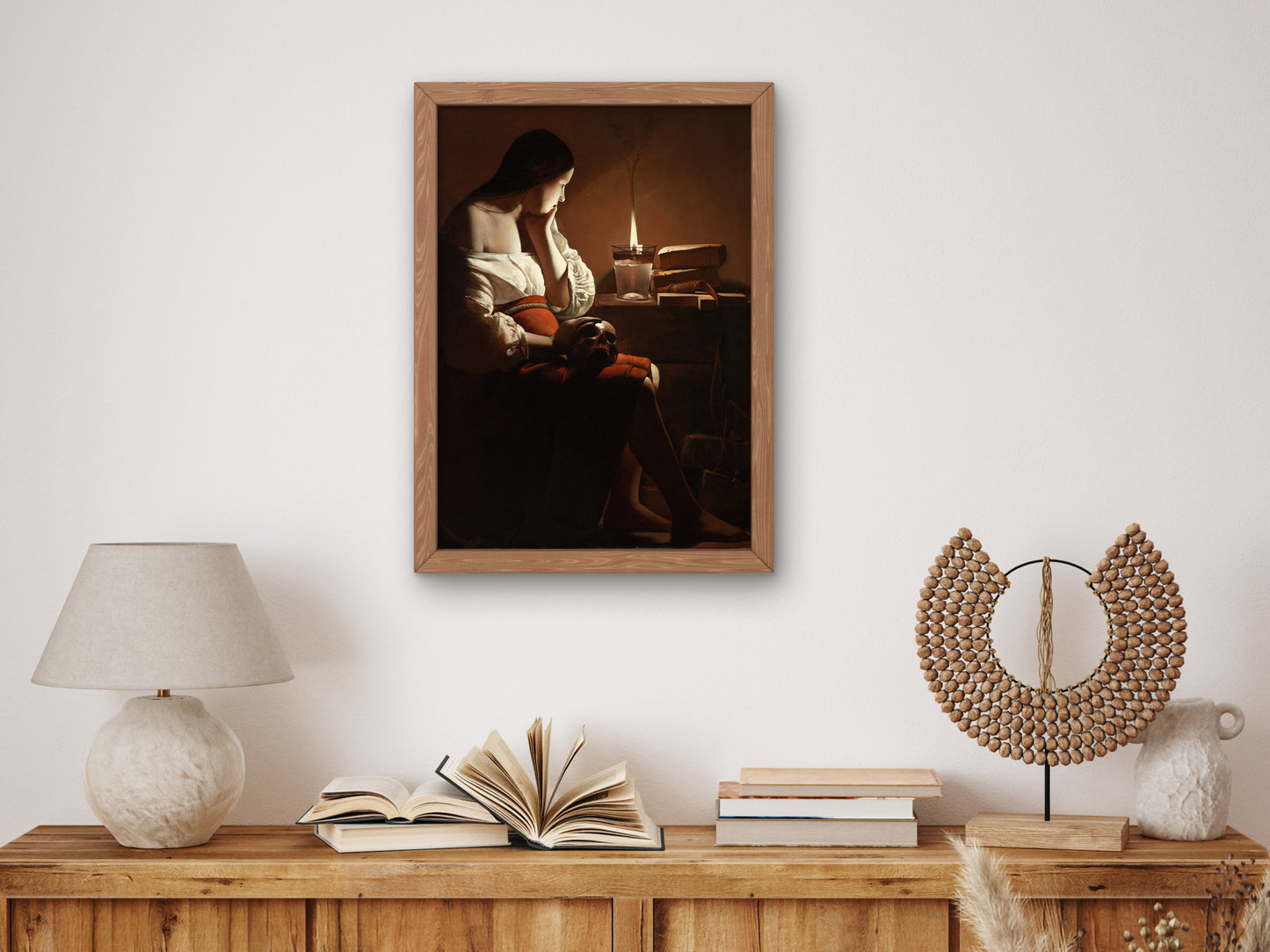 The Magdalen with the Smoking Flame by Georges de La Tour 1637, Wall Art Print, Fine Art Reproduction, Museum Quality Decor, Poster