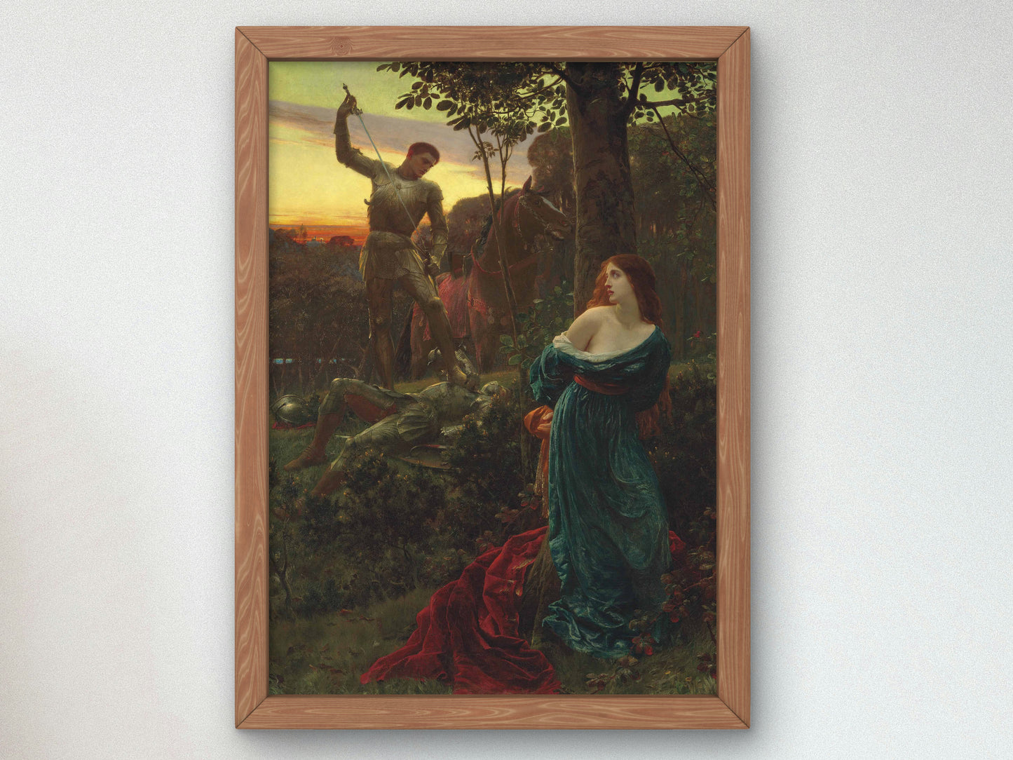 Chivalry by Frank Bernard Dicksee 1885, Wall Art Print, Fine Art Reproduction, Museum Quality Decor, Poster