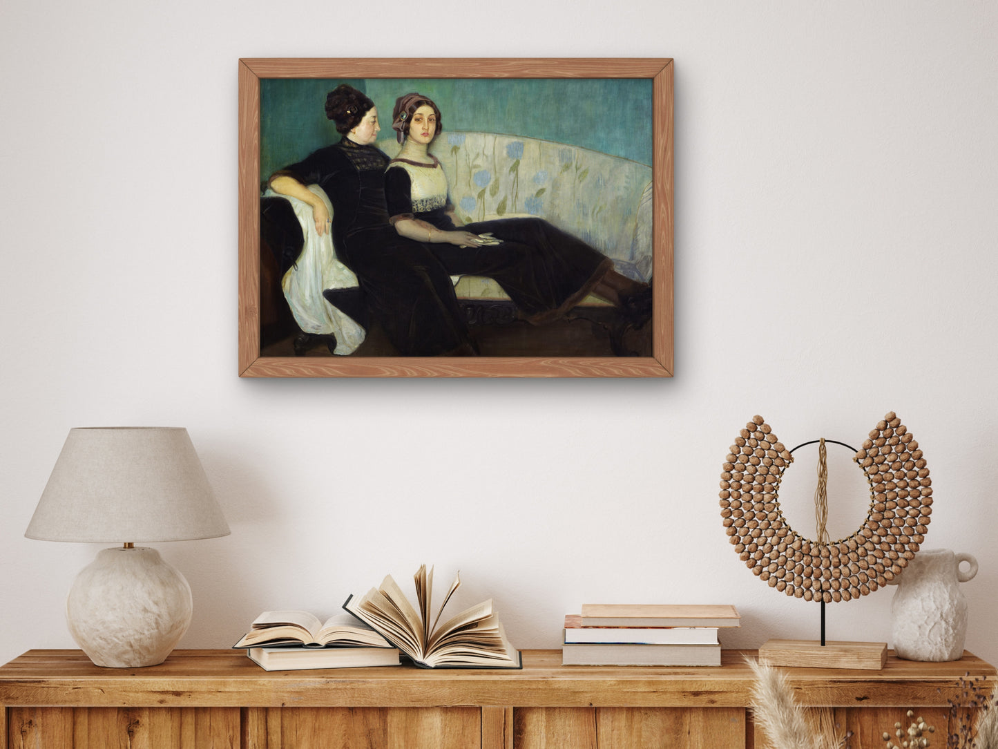 The widow Narezo and her daughter by Federico Beltrán Masses, Wall Art Print, Fine Art Reproduction, Museum Quality Decor, Poster