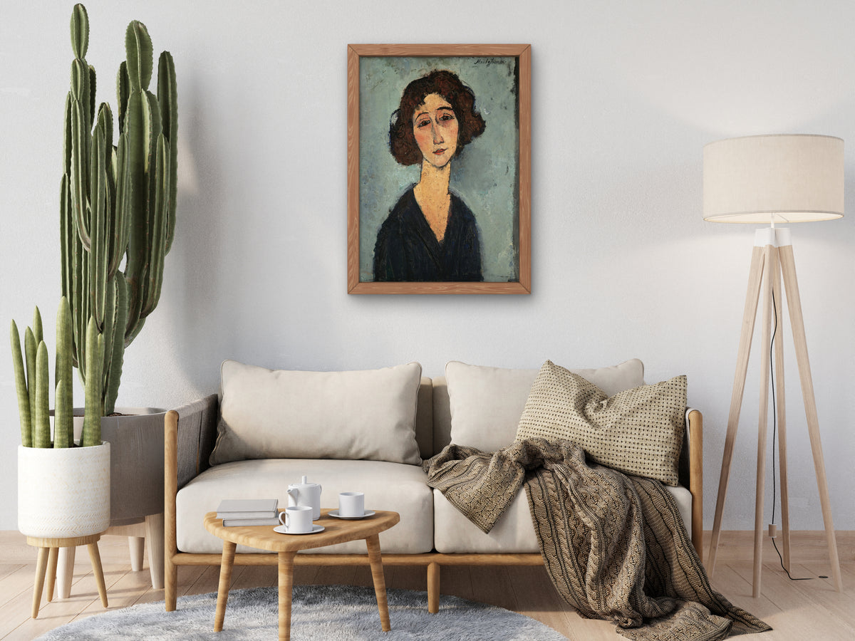 Young Woman by Amedeo Modigliani, Wall Art Print, Fine Art Reproduction, Museum Quality Decor, Poster