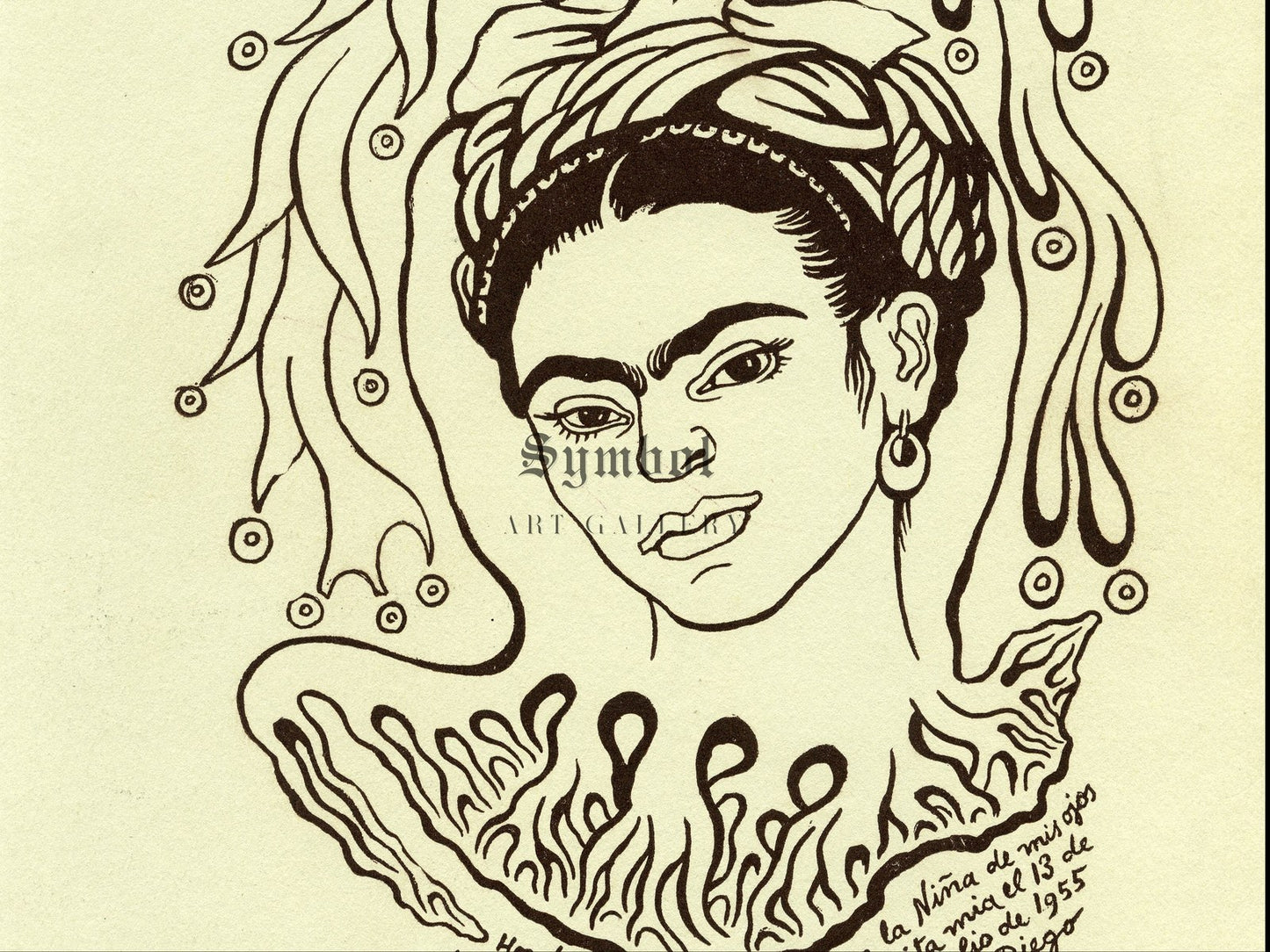 Frida by Diego Rivera 1955, Wall Art Print, Fine Art Reproduction, Museum Quality Decor, Poster