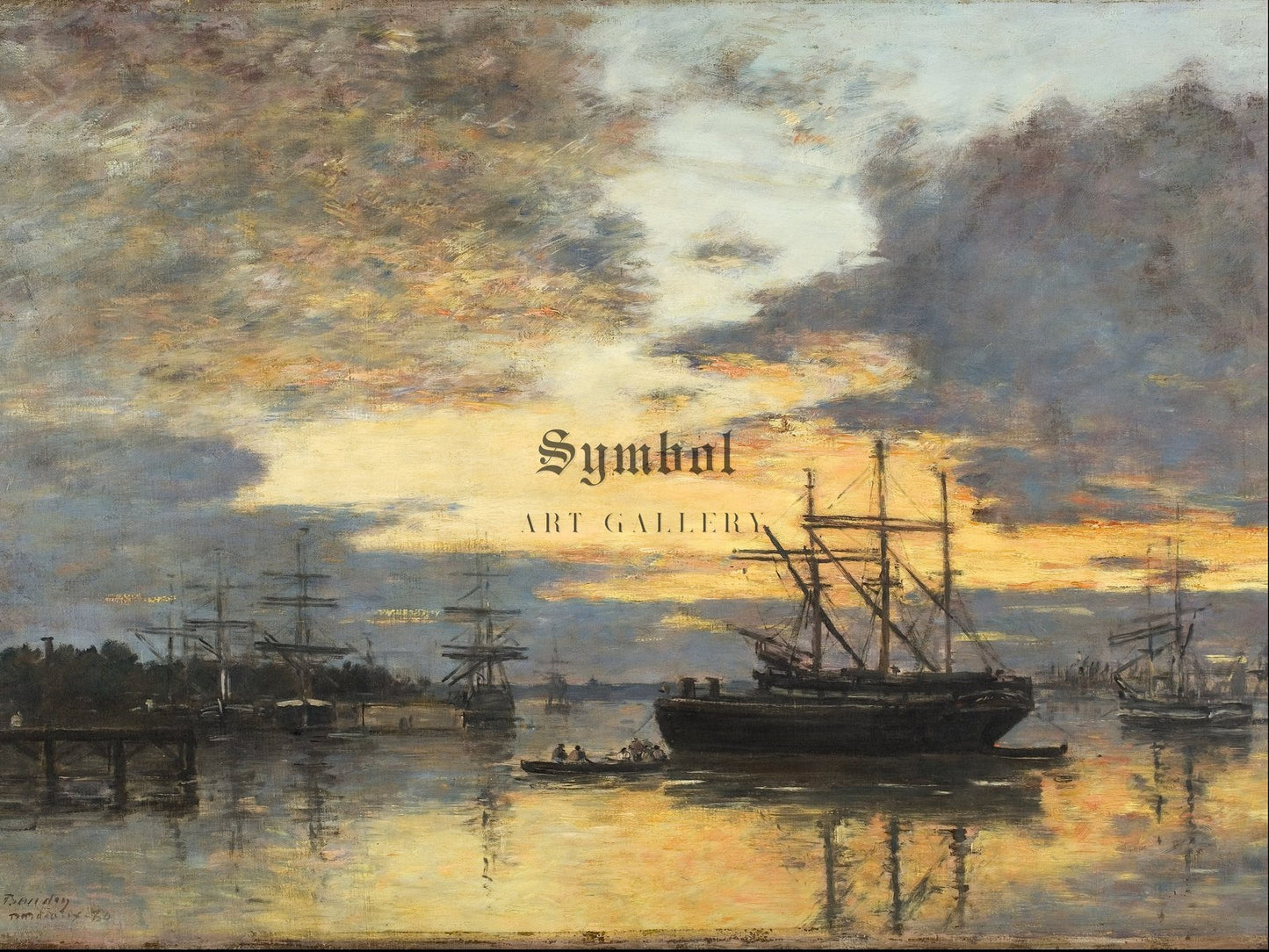 Bordeaux In the Harbor by Eugène Boudin 1880, Wall Art Print, Fine Art Reproduction, Museum Quality Decor, Poster