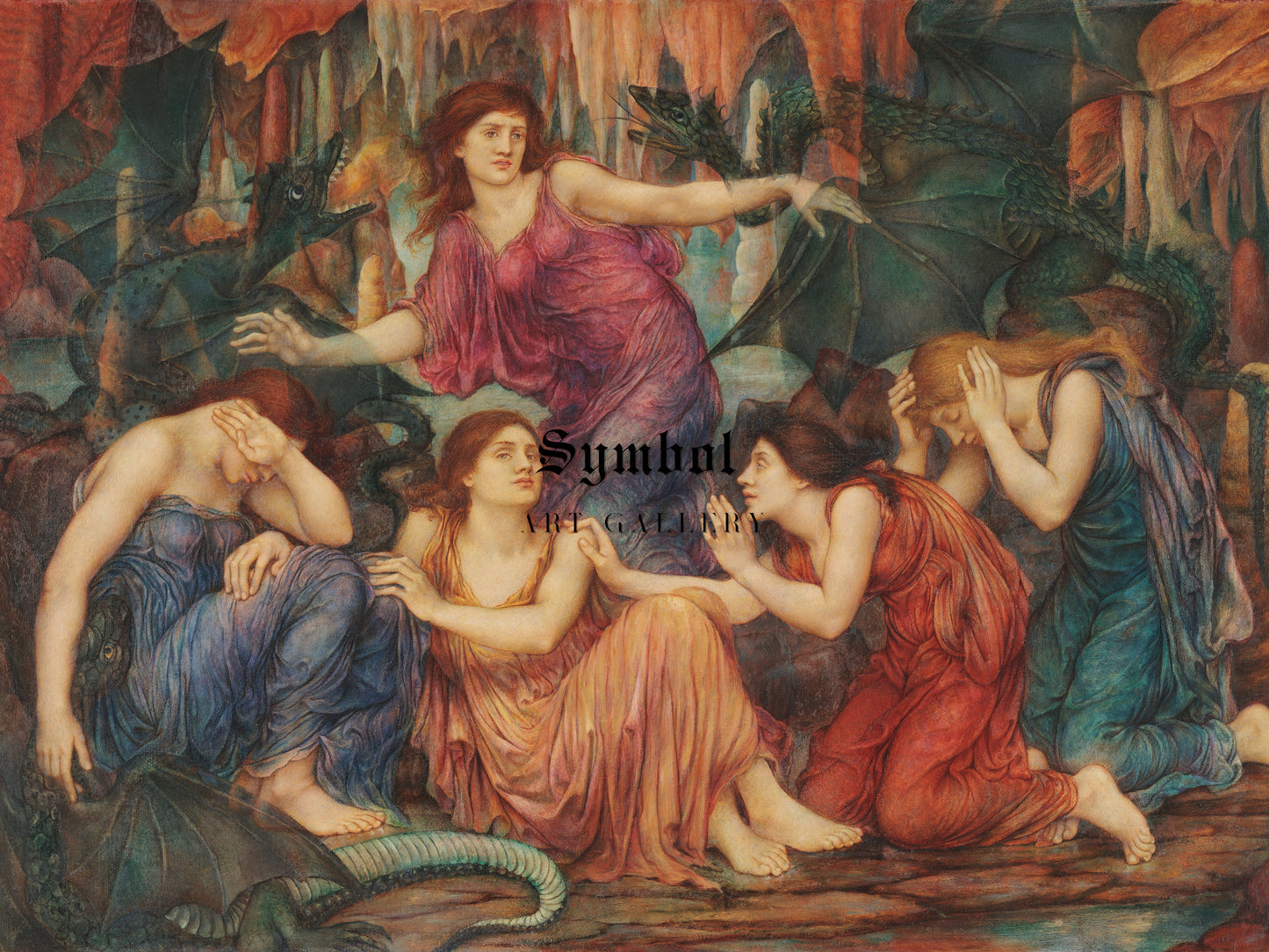 The Captives by Evelyn De Morgan 1915, Wall Art Print, Fine Art Reproduction, Museum Quality Decor, Poster