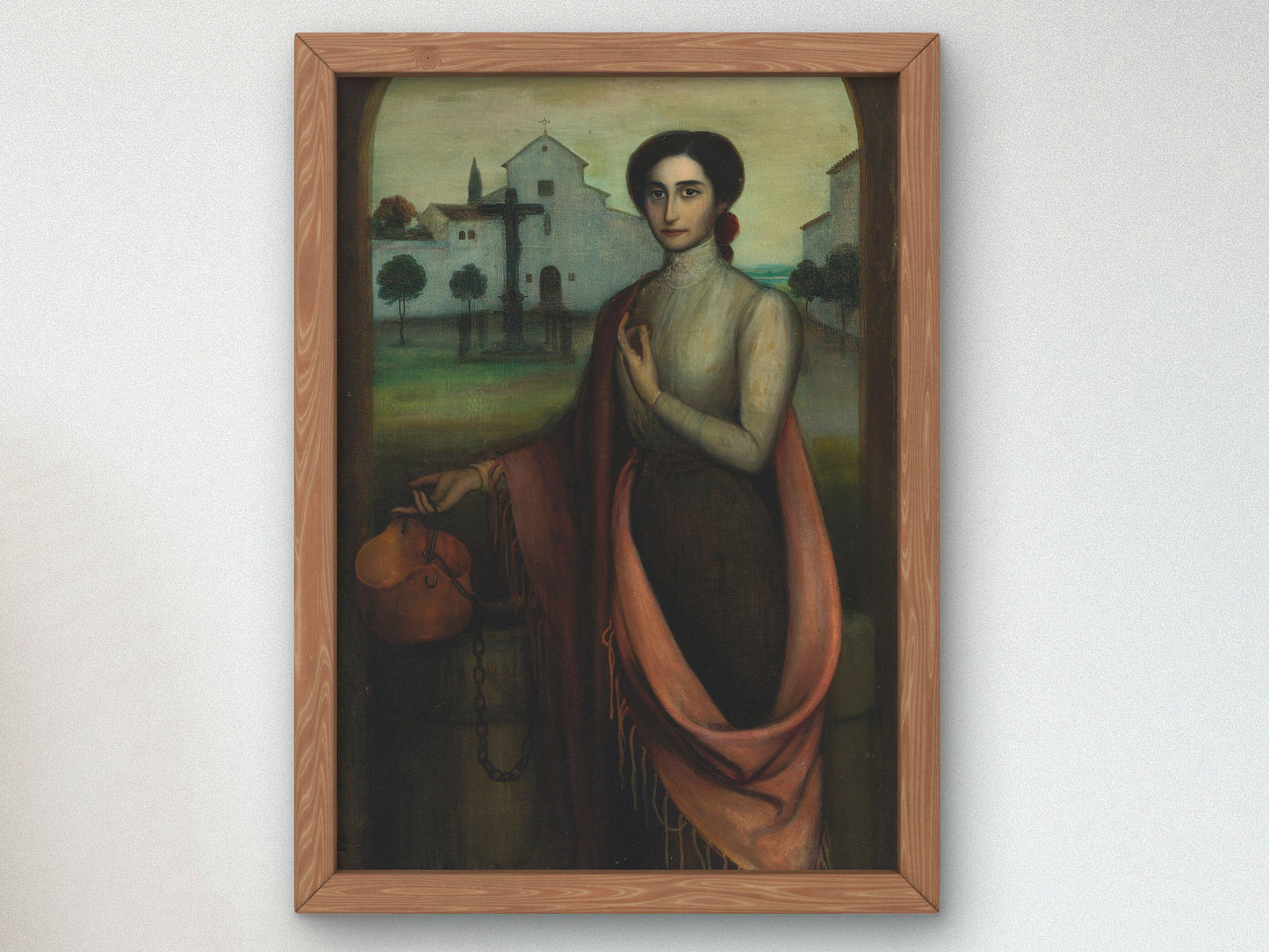 Girl by a Well by Julio Romero de Torres, Wall Art Print, Fine Art Reproduction, Museum Quality Decor, Poster