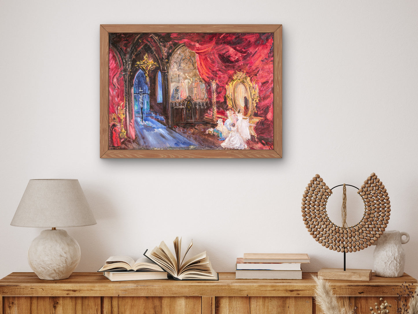 Bedroom of Marina Mnishek by Fyodor Fyodorovsky 1946, Wall Art Print, Fine Art Reproduction, Museum Quality Decor, Poster