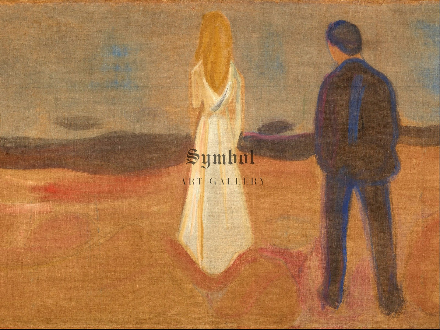 Two Human Beings by Edvard Munch 1899, Wall Art Print, Fine Art Reproduction, Museum Quality Decor, Poster