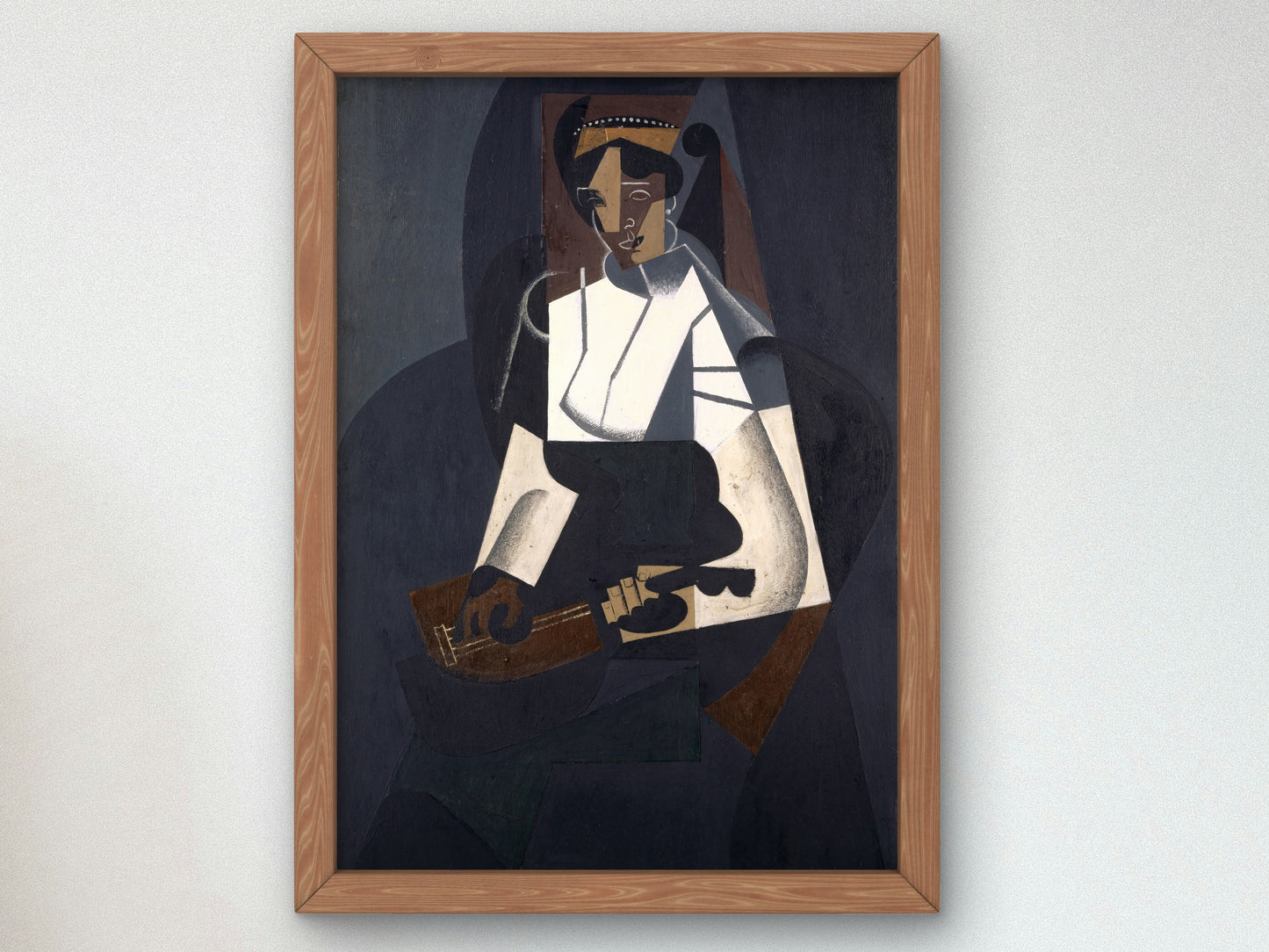 Woman with Mandolin by Juan Gris 1916, Wall Art Print, Fine Art Reproduction, Museum Quality Decor, Poster