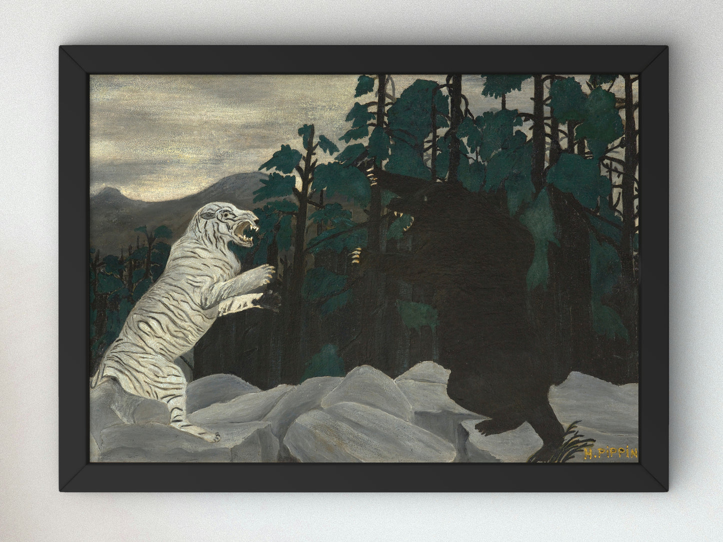 The Blue Tiger by Horace Pippin 1933, Wall Art Print, Fine Art Reproduction, Museum Quality Decor, Poster