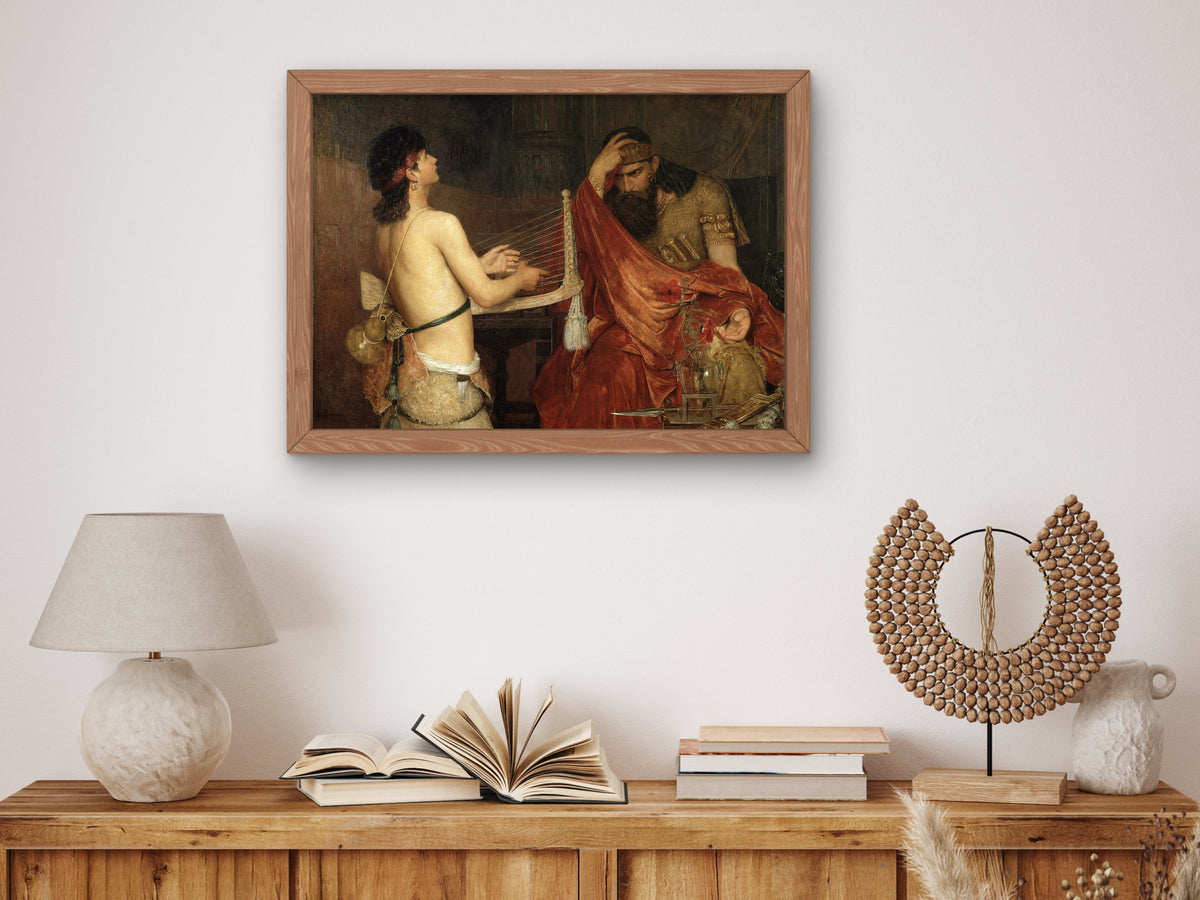David and Saul by Ernst Josephson 1878, Wall Art Print, Fine Art Reproduction, Museum Quality Decor, Poster