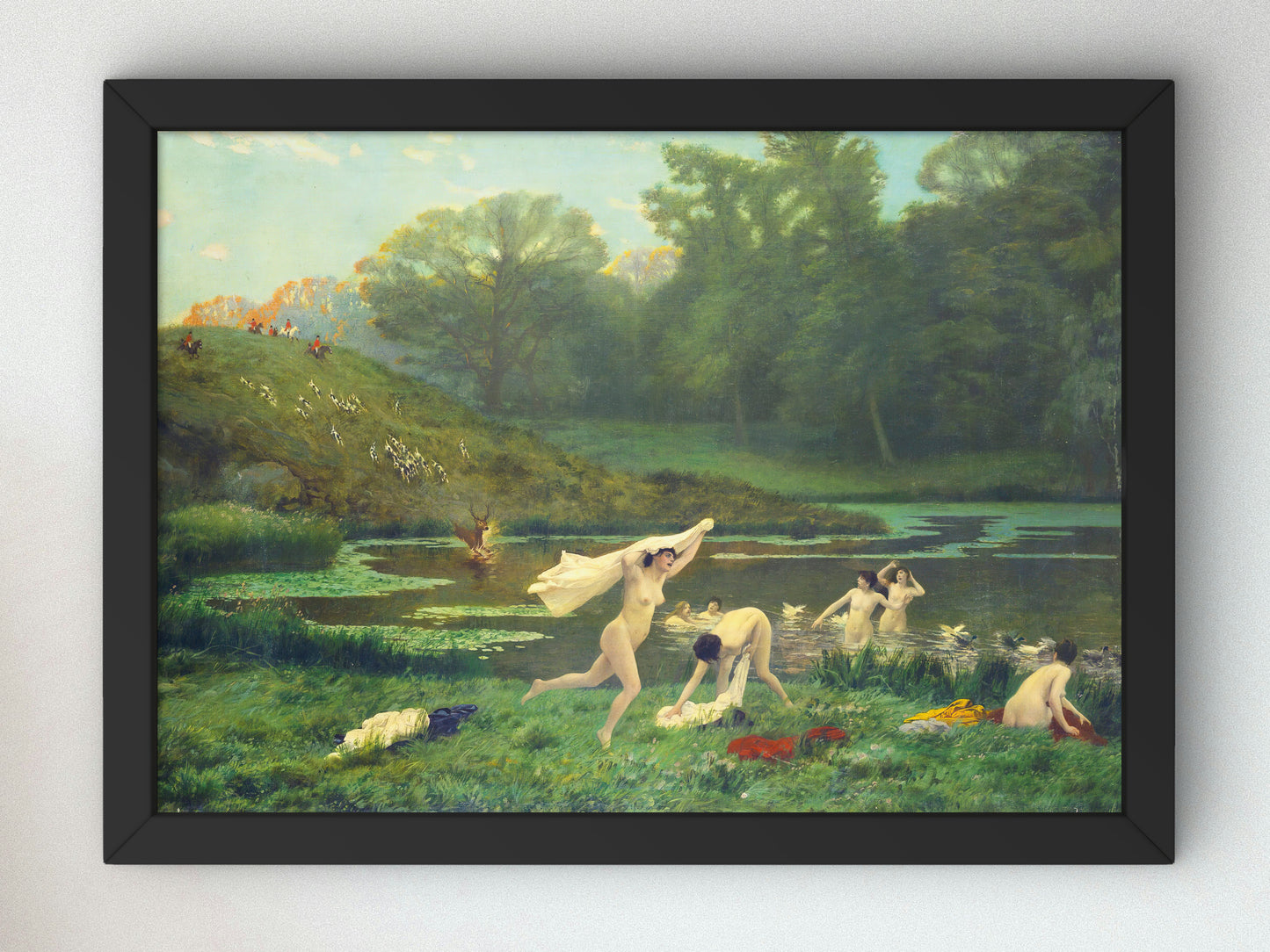 Diana and Actaeon by Jean Léon Gérôme 1856, Wall Art Print, Fine Art Reproduction, Museum Quality Decor, Poster