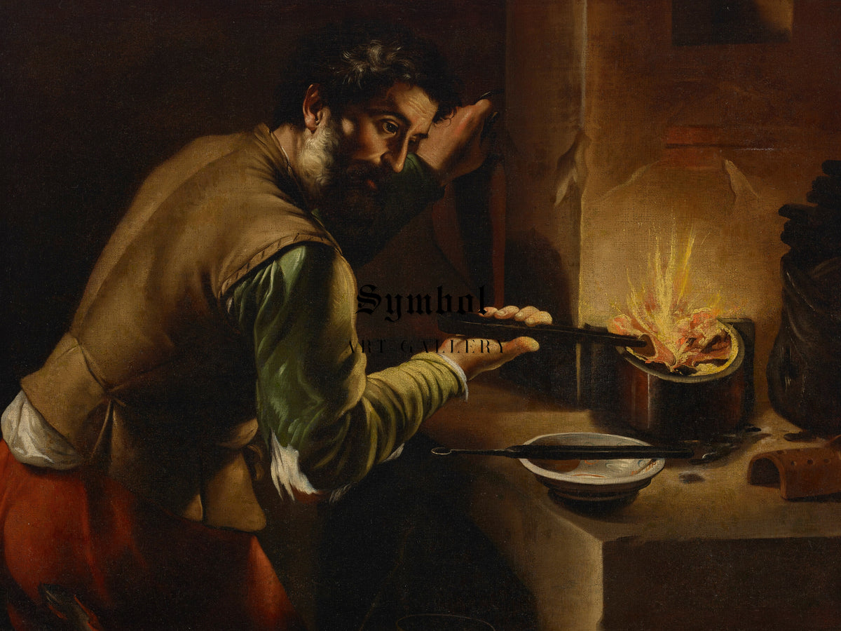 A Silversmith by Mattia Preti, Wall Art Print, Fine Art Reproduction, Museum Quality Decor, Poster