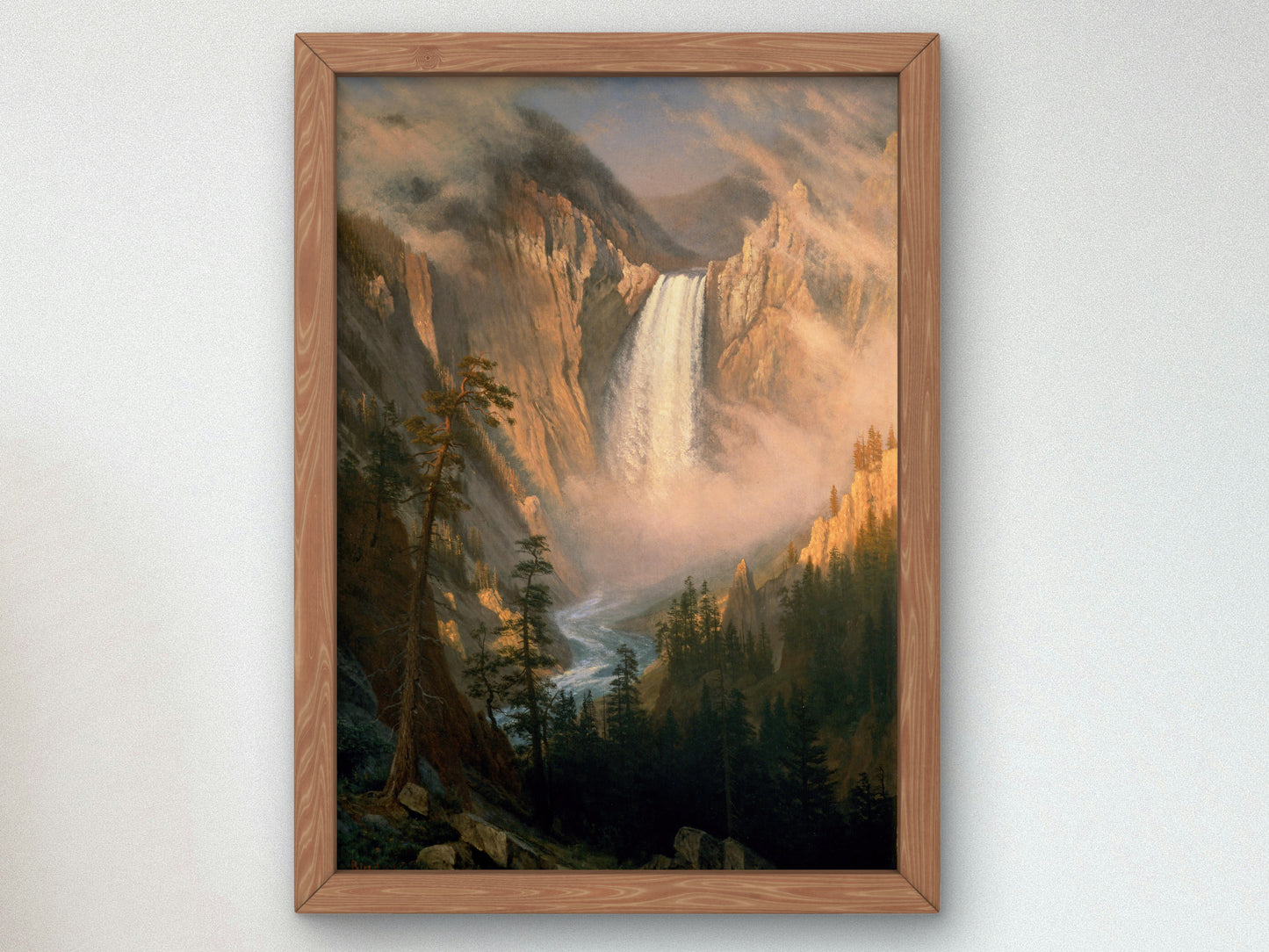 Yellowstone Falls by Albert Bierstadt 1881, Wall Art Print, Fine Art Reproduction, Museum Quality Decor, Poster