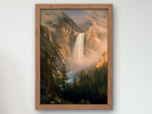 Yellowstone Falls by Albert Bierstadt 1881, Wall Art Print, Fine Art Reproduction, Museum Quality Decor, Poster