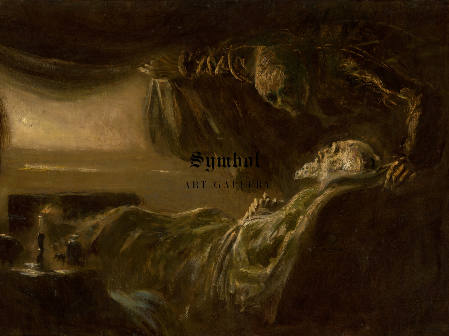 Old Man's Death by László Mednyánszky 1890, Wall Art Print, Fine Art Reproduction, Museum Quality Decor, Poster