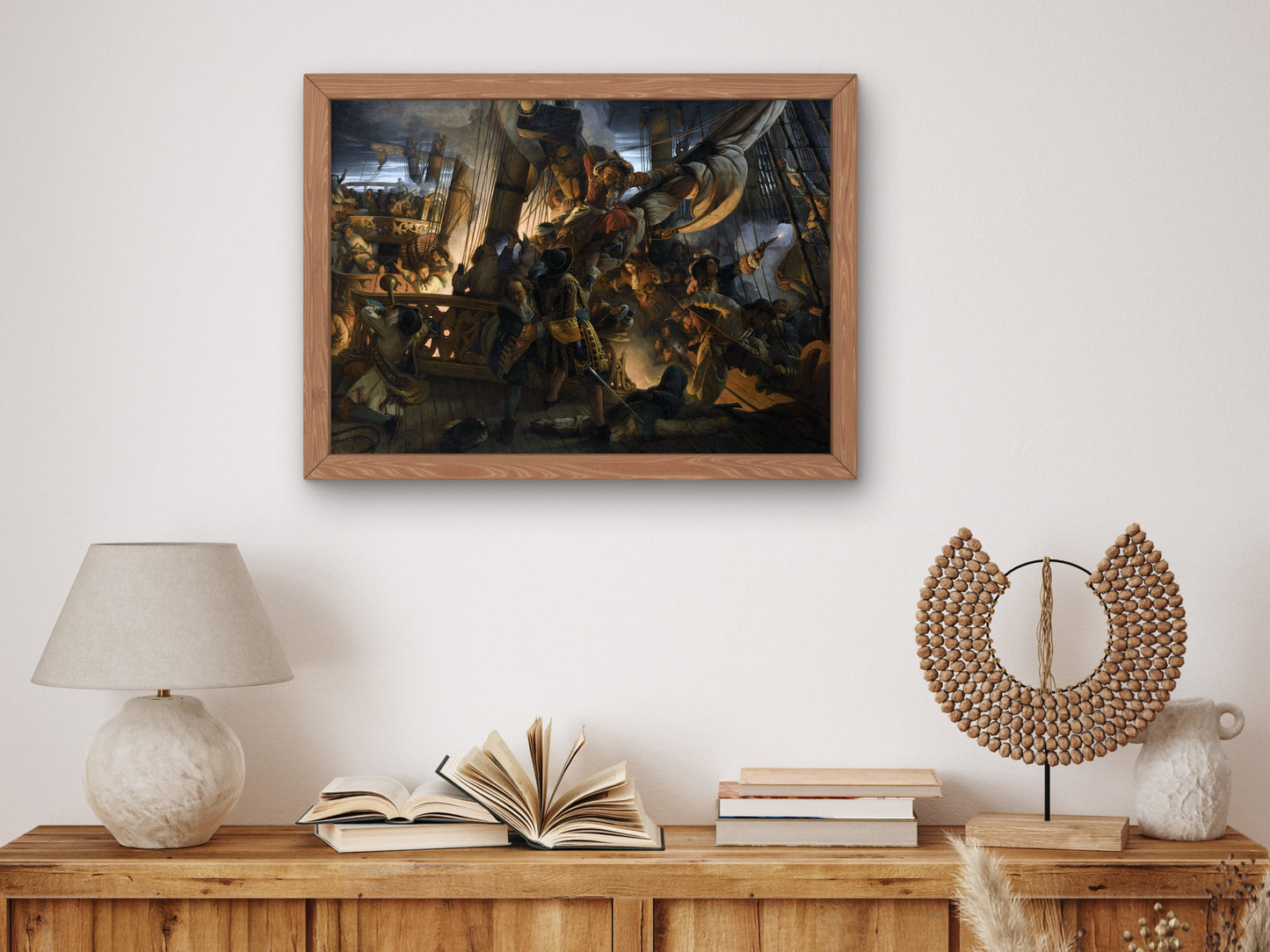 Abordage d'un vaisseau hollandais par Jean Bart by François Auguste Biard 1843, Wall Art Print, Fine Art Reproduction, Museum Quality Decor