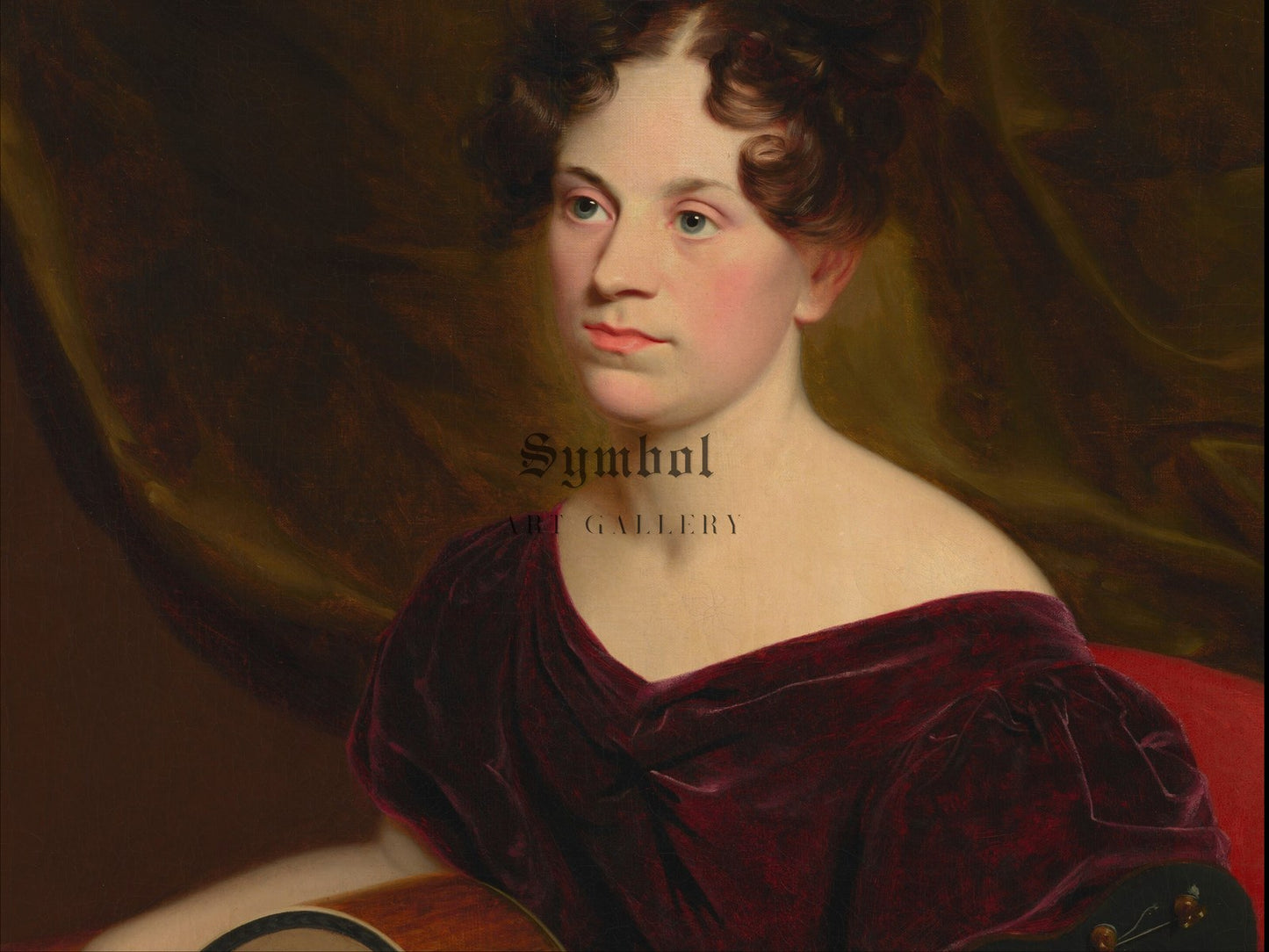 Cora Livingston by Charles Cromwell Ingham 1833, Wall Art Print, Fine Art Reproduction, Museum Quality Decor, Poster