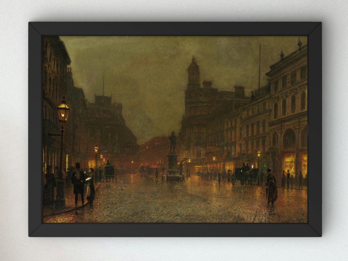 St Ann's Square Manchester by John Atkinson Grimshaw 1887, Wall Art Print, Fine Art Reproduction, Museum Quality Decor, Poster
