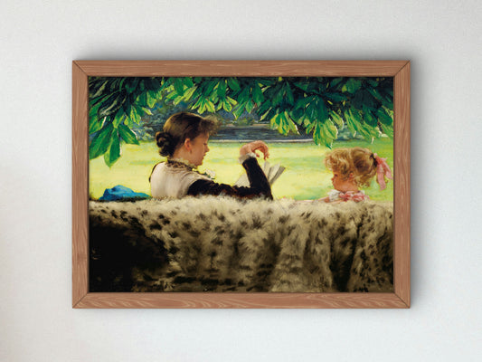 The Tale by James Tissot 1880, Wall Art Print, Fine Art Reproduction, Museum Quality Decor, Poster