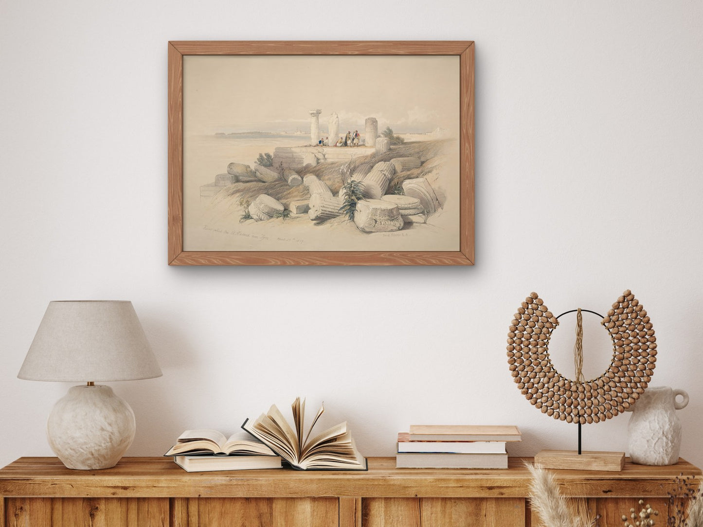 Ruins Called Om El Hamed near Tyre by David Roberts 1839, Wall Art Print, Fine Art Reproduction, Museum Quality Decor, Poster