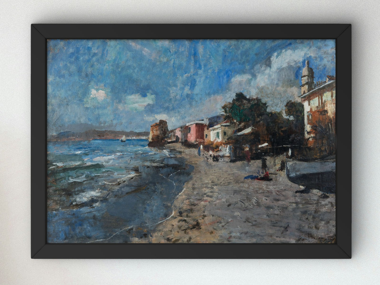 La spiaggia di Alassio by Emilio Gola 1918, Wall Art Print, Fine Art Reproduction, Museum Quality Decor, Poster