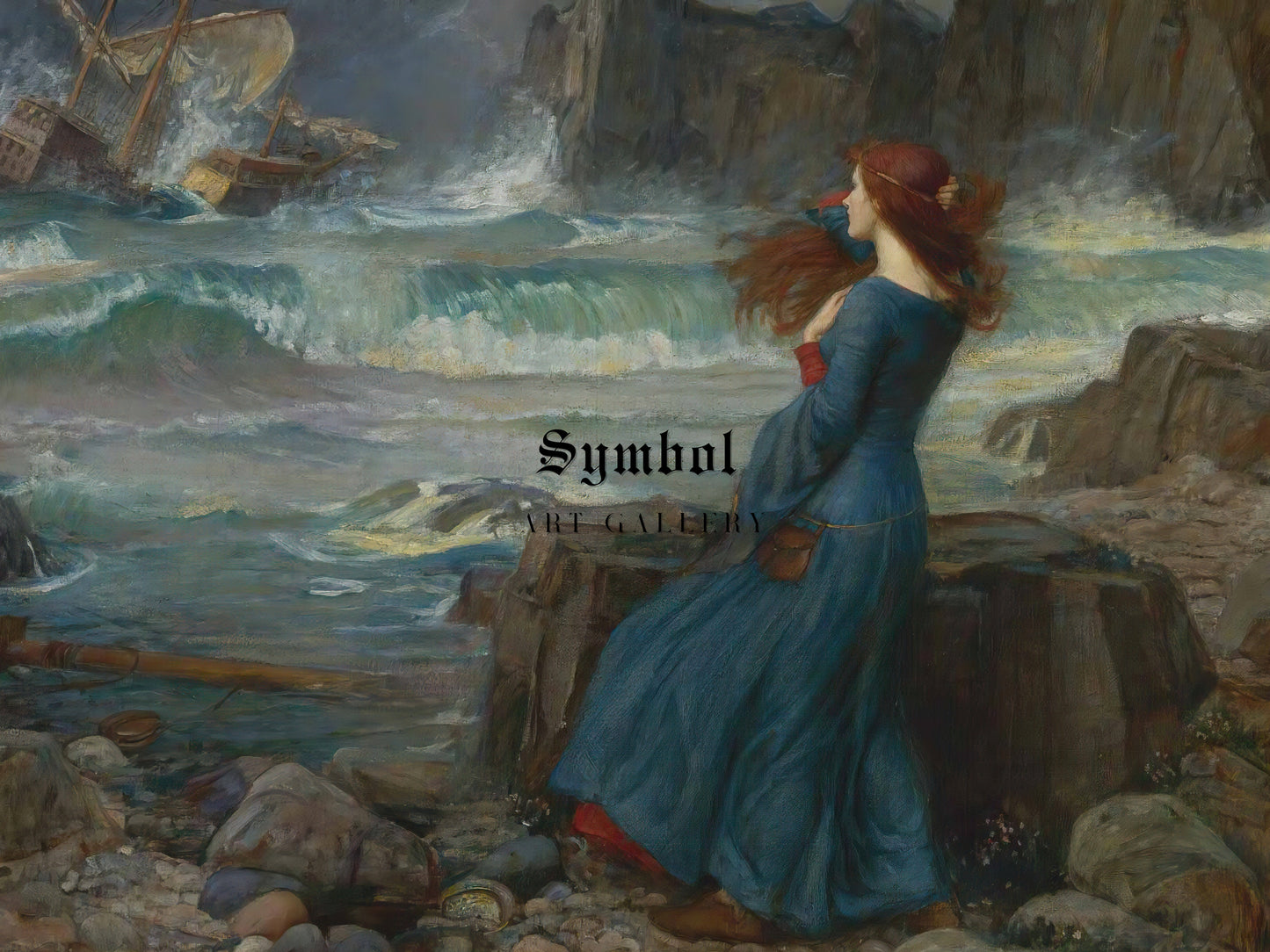 Miranda, The Tempest by John William Waterhouse 1916, Wall Art Print, Fine Art Reproduction, Museum Quality Decor, Poster