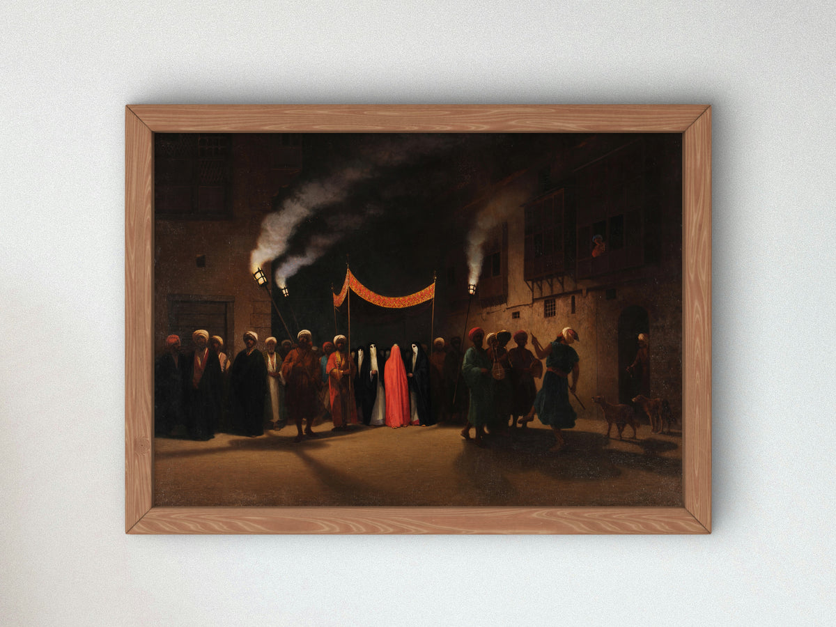 Arab Wedding in Cairo by Charles Théodore Frère 1865, Wall Art Print, Fine Art Reproduction, Museum Quality Decor, Poster