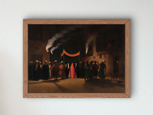 Arab Wedding in Cairo by Charles Théodore Frère 1865, Wall Art Print, Fine Art Reproduction, Museum Quality Decor, Poster
