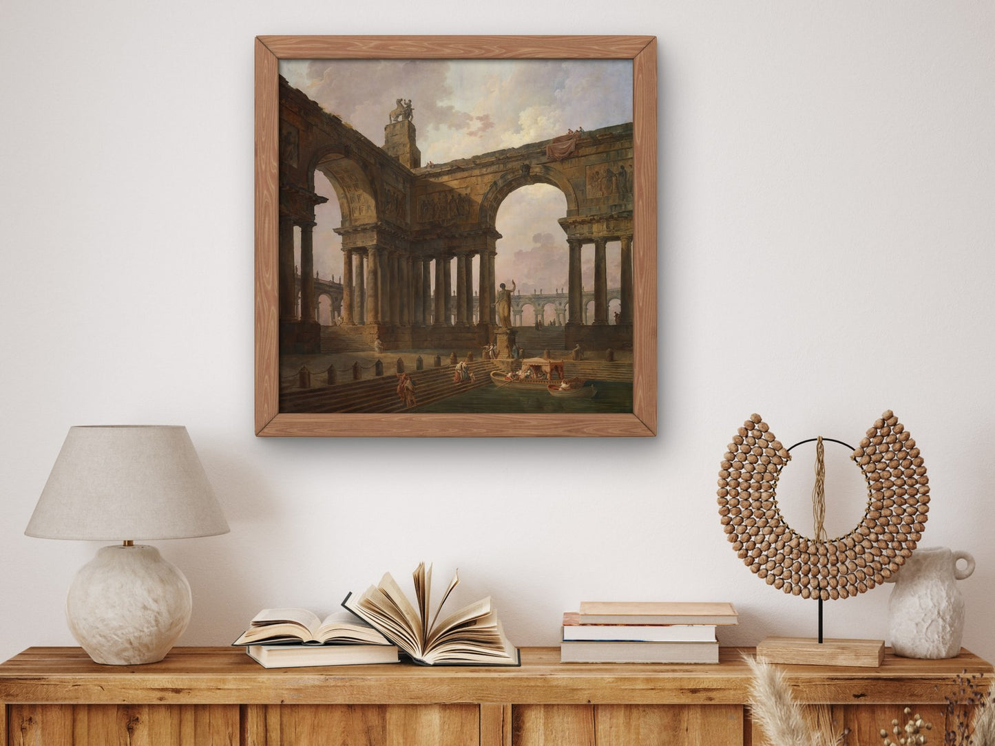 The Landing Place by Hubert Robert 1788, Wall Art Print, Fine Art Reproduction, Museum Quality Decor, Poster