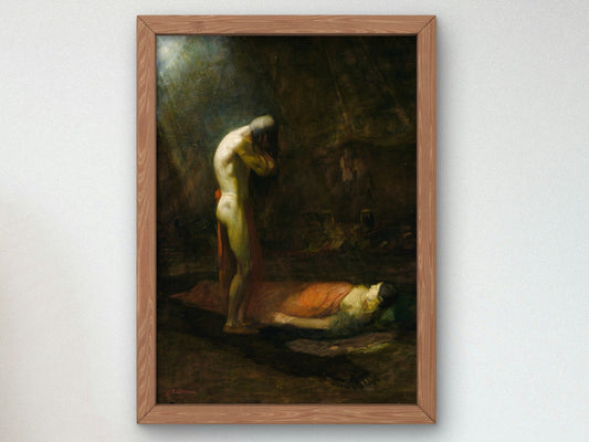 The Mourning Brave by Edwin Willard Deming 1892, Wall Art Print, Fine Art Reproduction, Museum Quality Decor, Poster