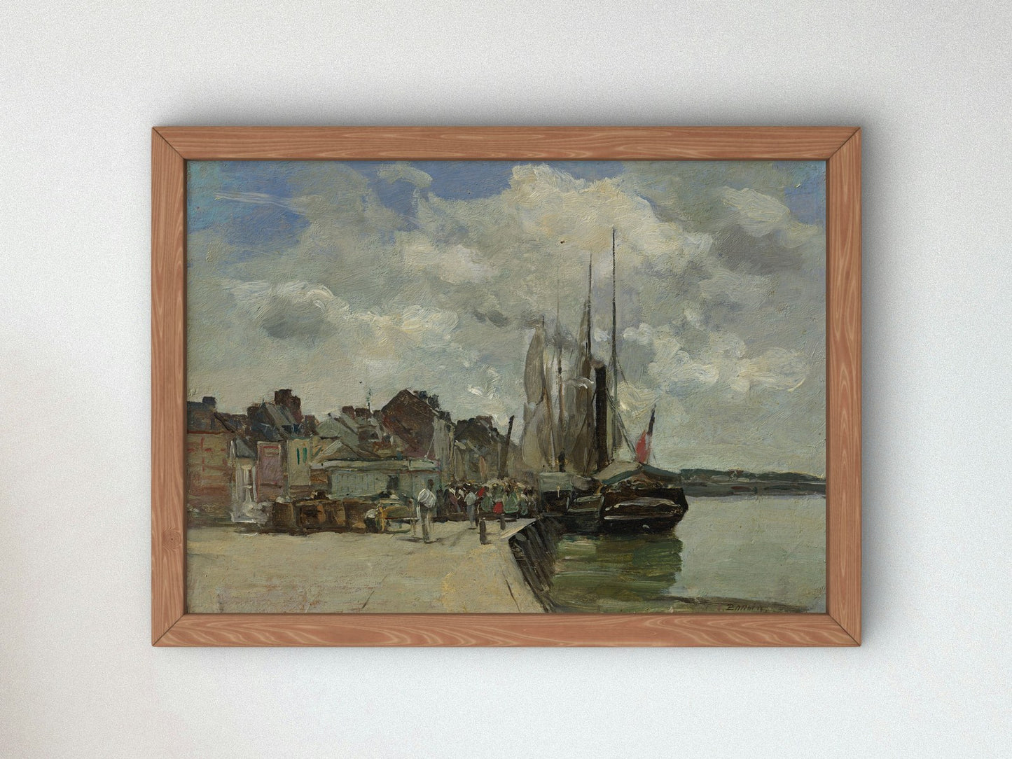 Honfleur The Port by Eugène Boudin 1860, Wall Art Print, Fine Art Reproduction, Museum Quality Decor, Poster