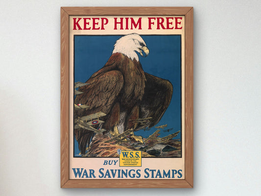 Keep Him Free by Charles Livingston Bull 1918, Wall Art Print, Fine Art Reproduction, Museum Quality Decor, Poster