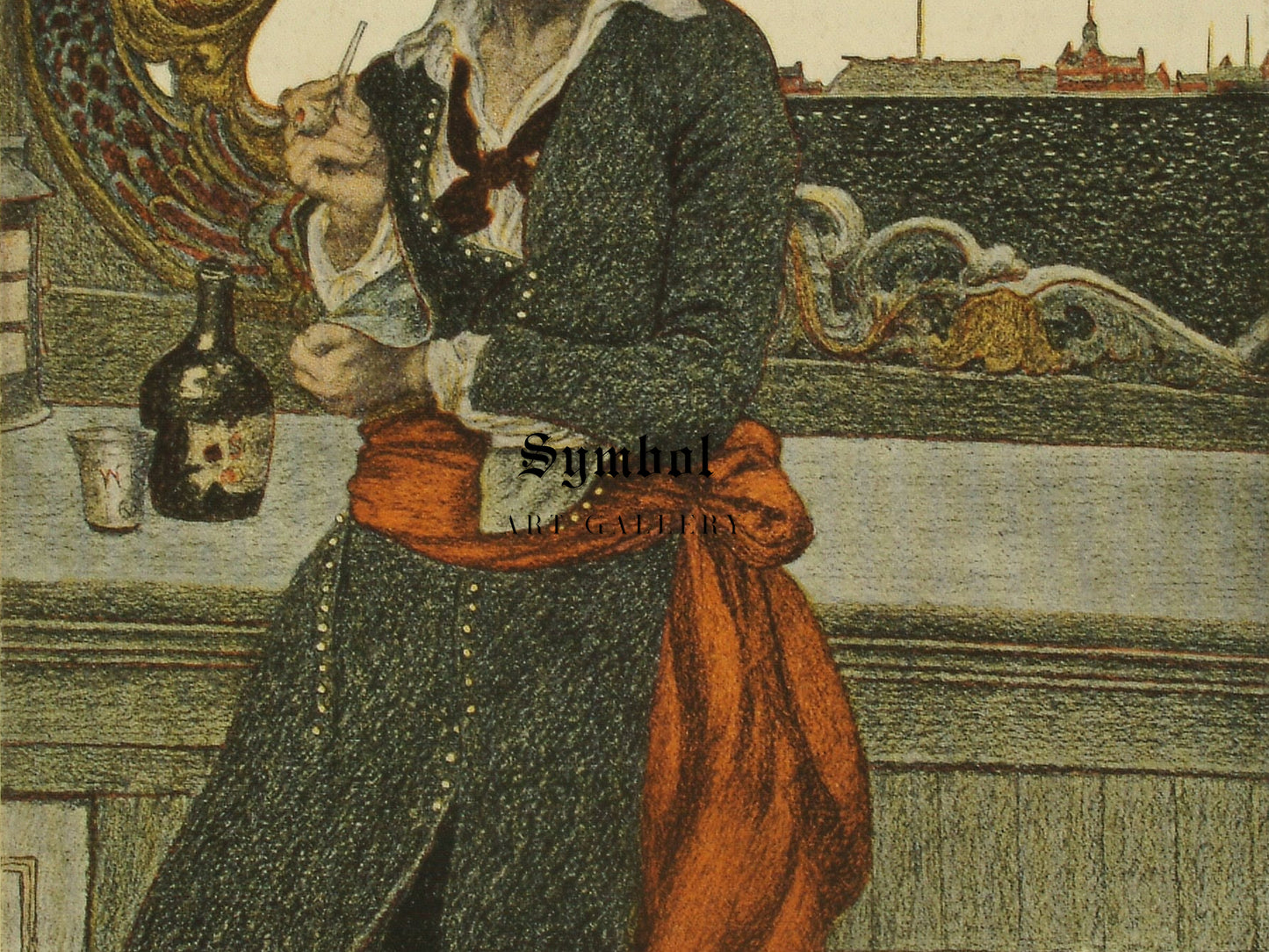 Kidd on the Deck of the Adventure Galley by Howard Pyle 1902, Wall Art Print, Fine Art Reproduction, Museum Quality Decor, Poster