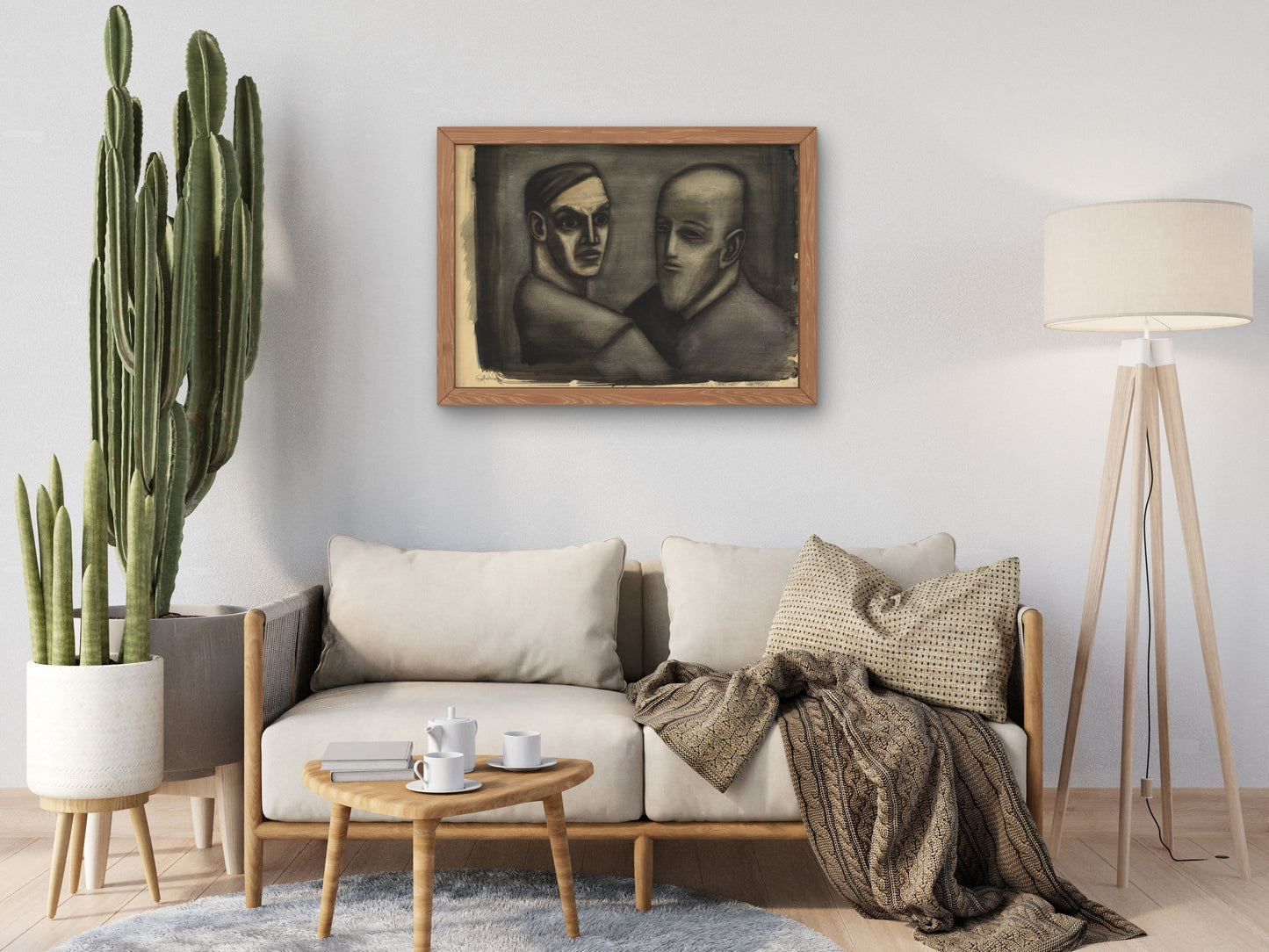 The Young Man and the Old Man by Karl Wiener 1930, Wall Art Print, Fine Art Reproduction, Museum Quality Decor, Poster