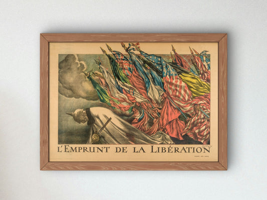 L'Emprunt de la Libération by Abel Faivre 1918, Wall Art Print, Fine Art Reproduction, Museum Quality Decor, Poster