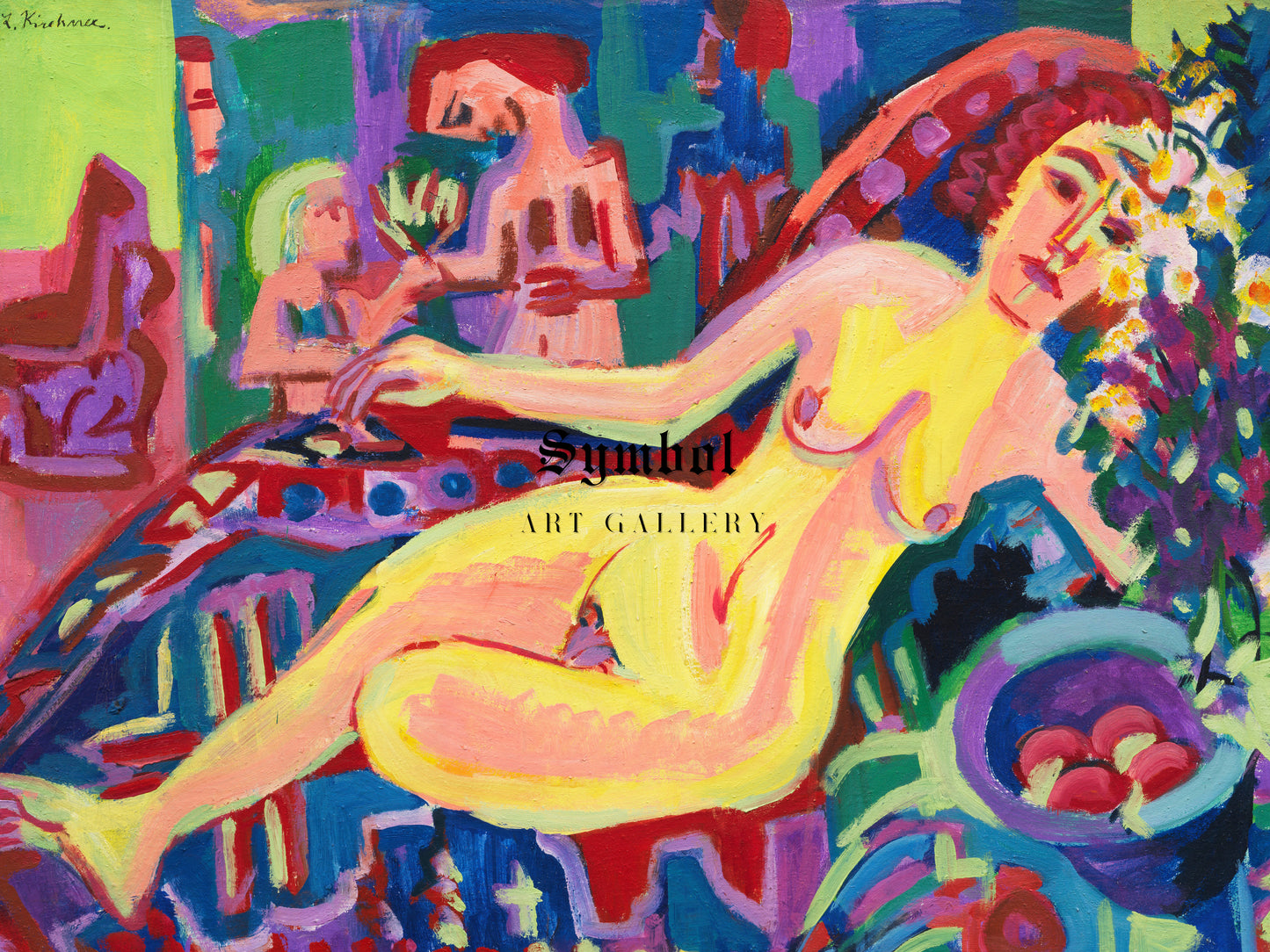 Girl on Divan by Ernst Ludwig Kirchner 1924, Wall Art Print, Fine Art Reproduction, Museum Quality Decor, Poster