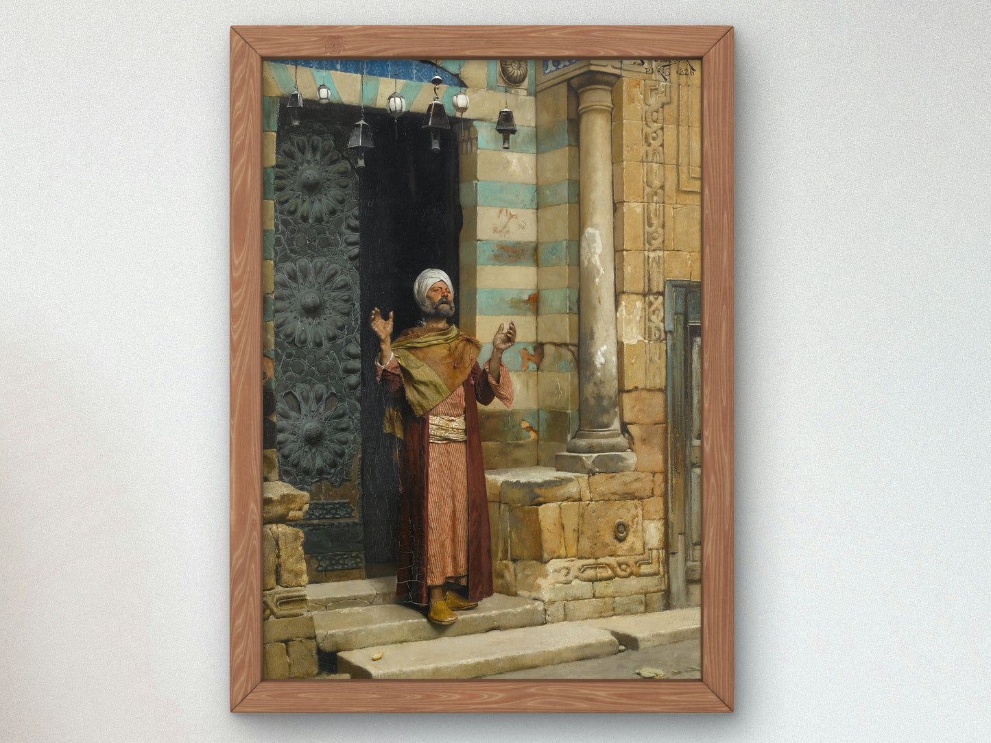At the Door of the Mosque by Ludwig Deutsch 1886, Wall Art Print, Fine Art Reproduction, Museum Quality Decor, Poster