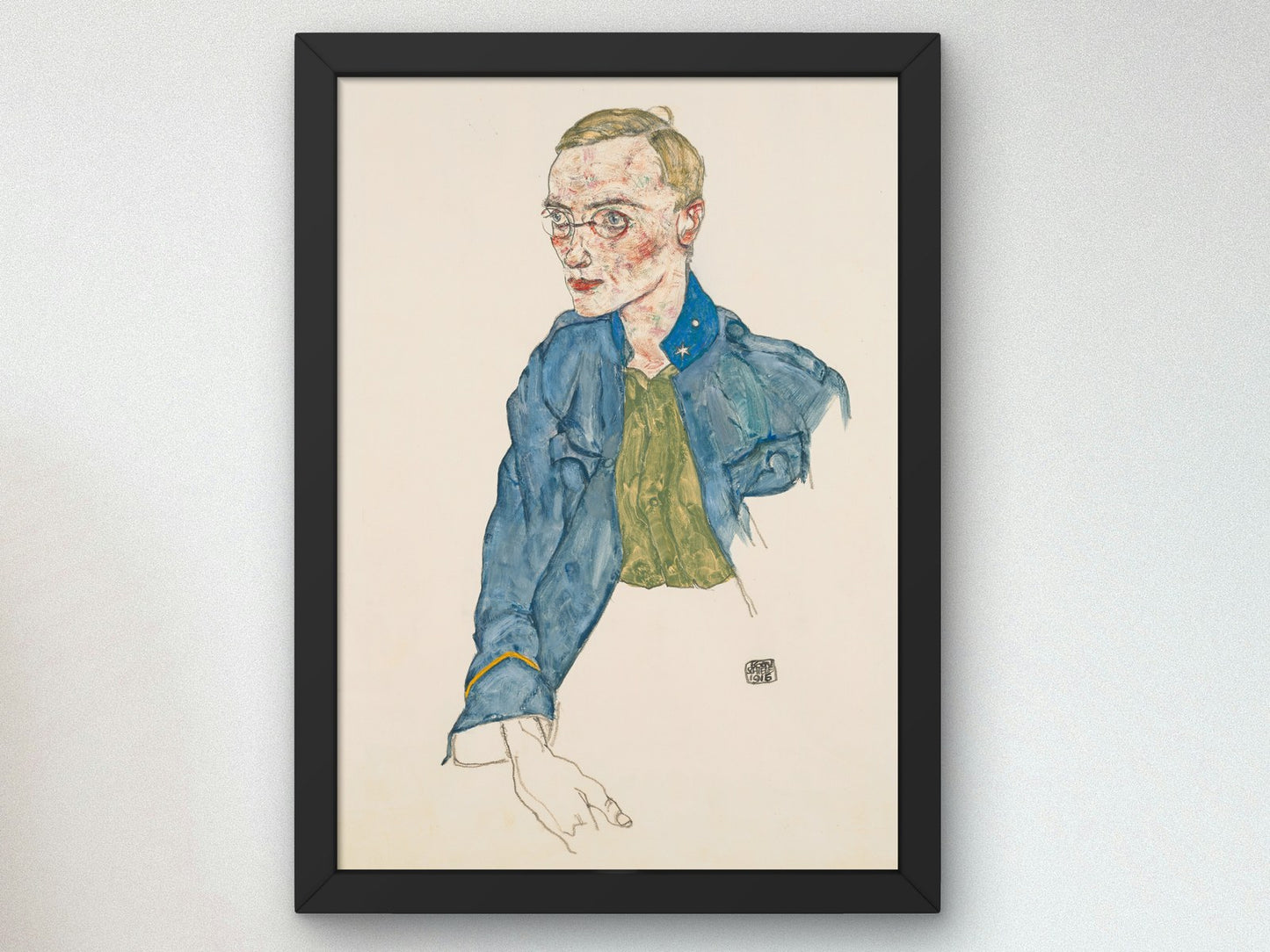 One Year Volunteer Lance Corporal by Egon Schiele 1916, Wall Art Print, Fine Art Reproduction, Museum Quality Decor, Poster