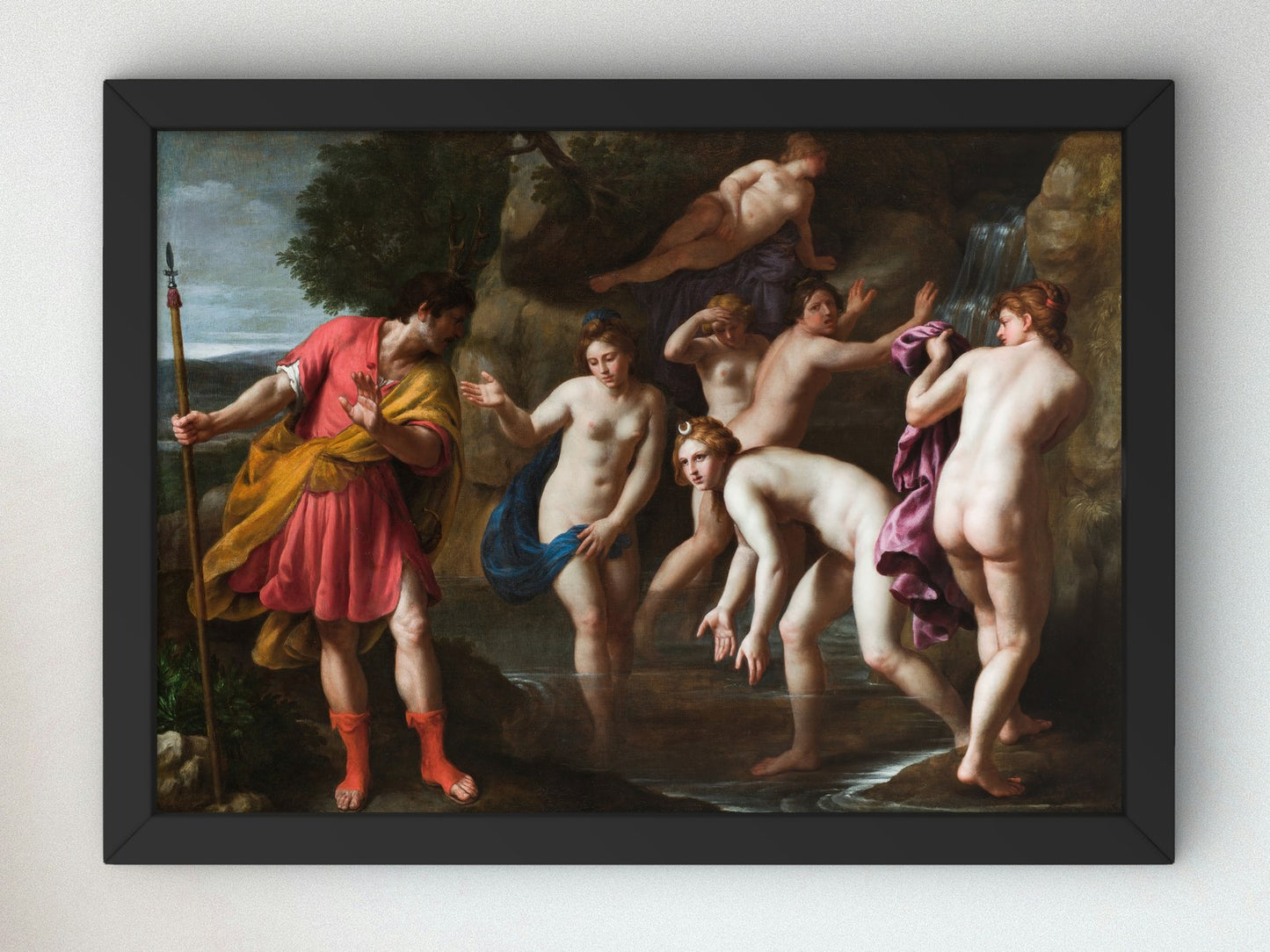 Diana and Actaeon by Alessandro Turchi 1600, Wall Art Print, Fine Art Reproduction, Museum Quality Decor, Poster