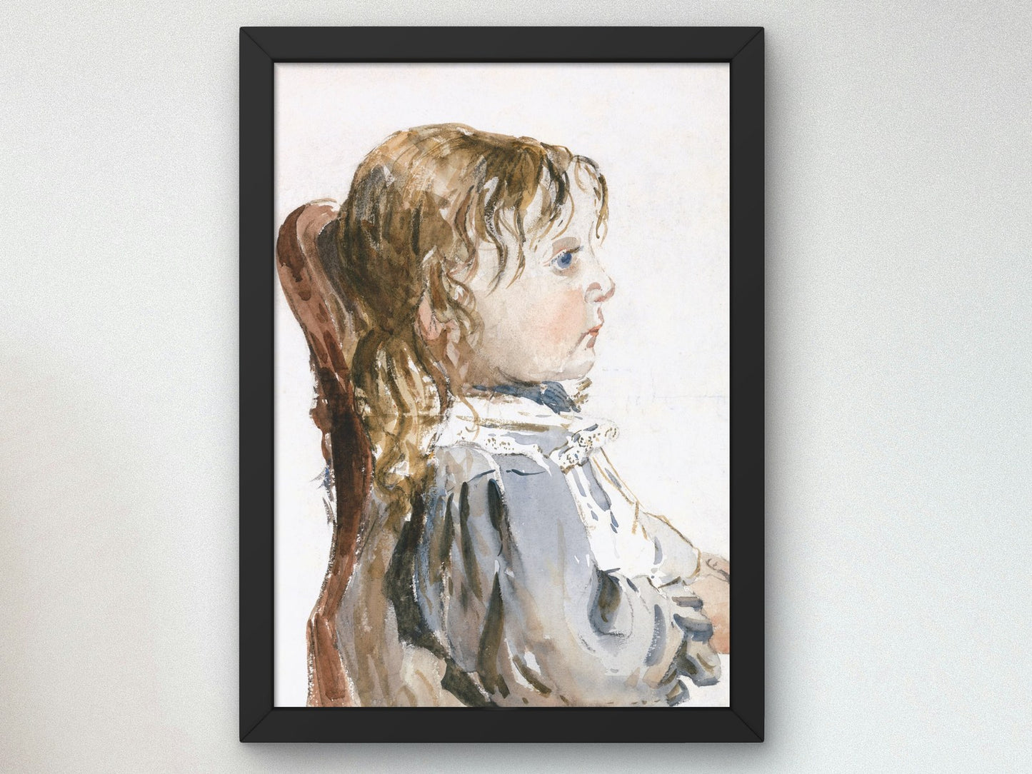 Girl in a Pinafore by David Cox 1844, Wall Art Print, Fine Art Reproduction, Museum Quality Decor, Poster