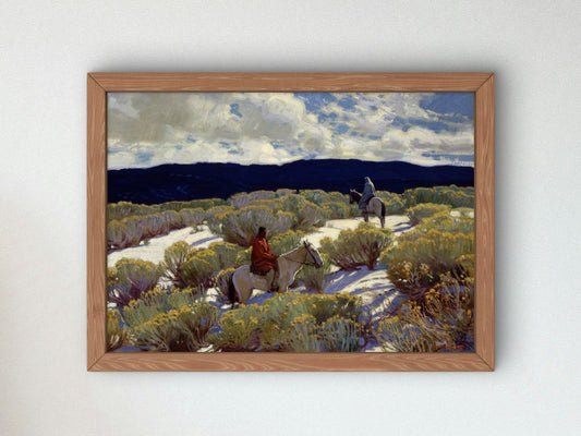 Riders at Sunset by Ernest Martin Hennings 1935, Wall Art Print, Fine Art Reproduction, Museum Quality Decor, Poster