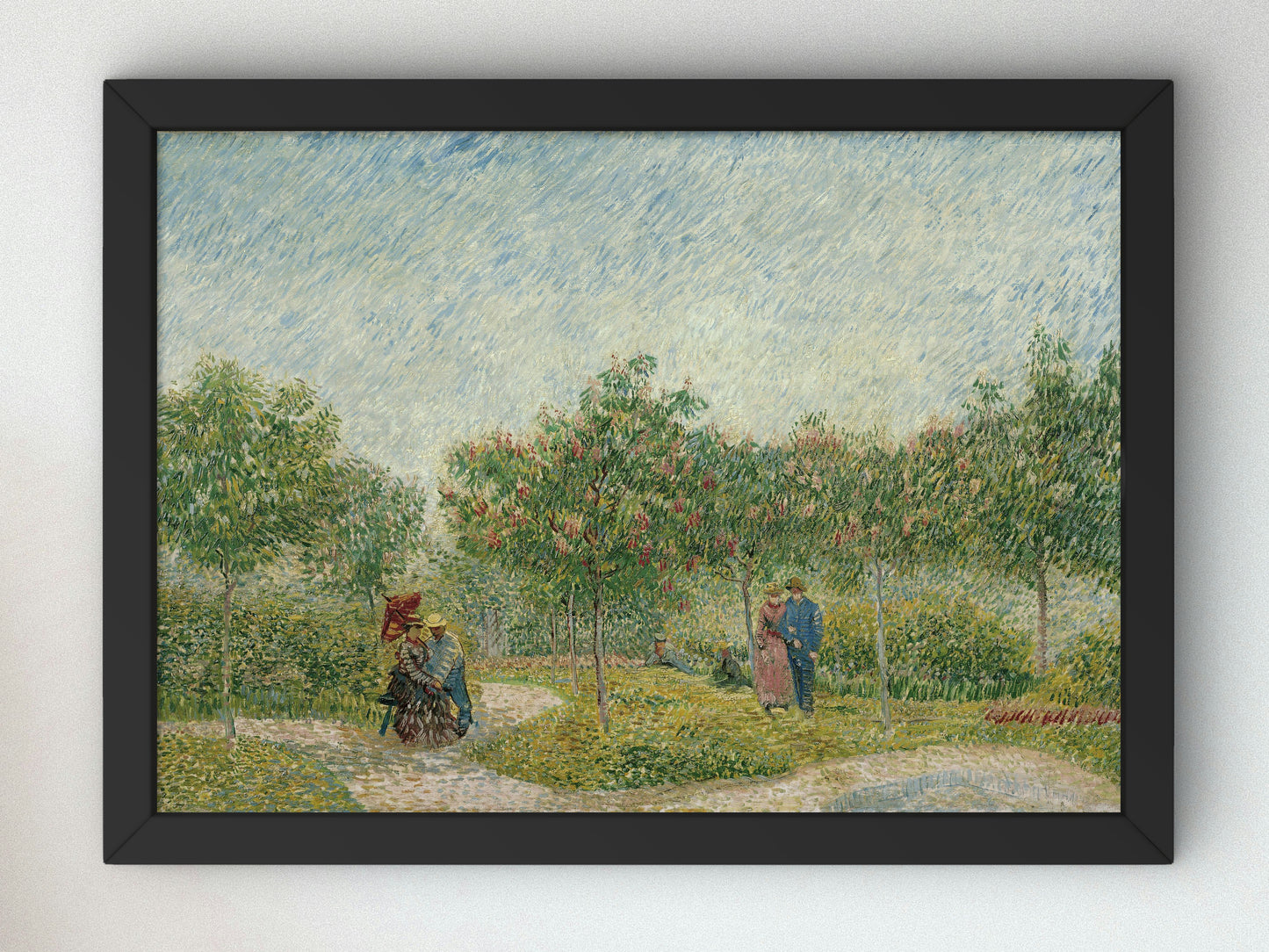 Garden in Montmartre with Lovers by Vincent van Gogh 1887, Wall Art Print, Fine Art Reproduction, Museum Quality Decor, Poster