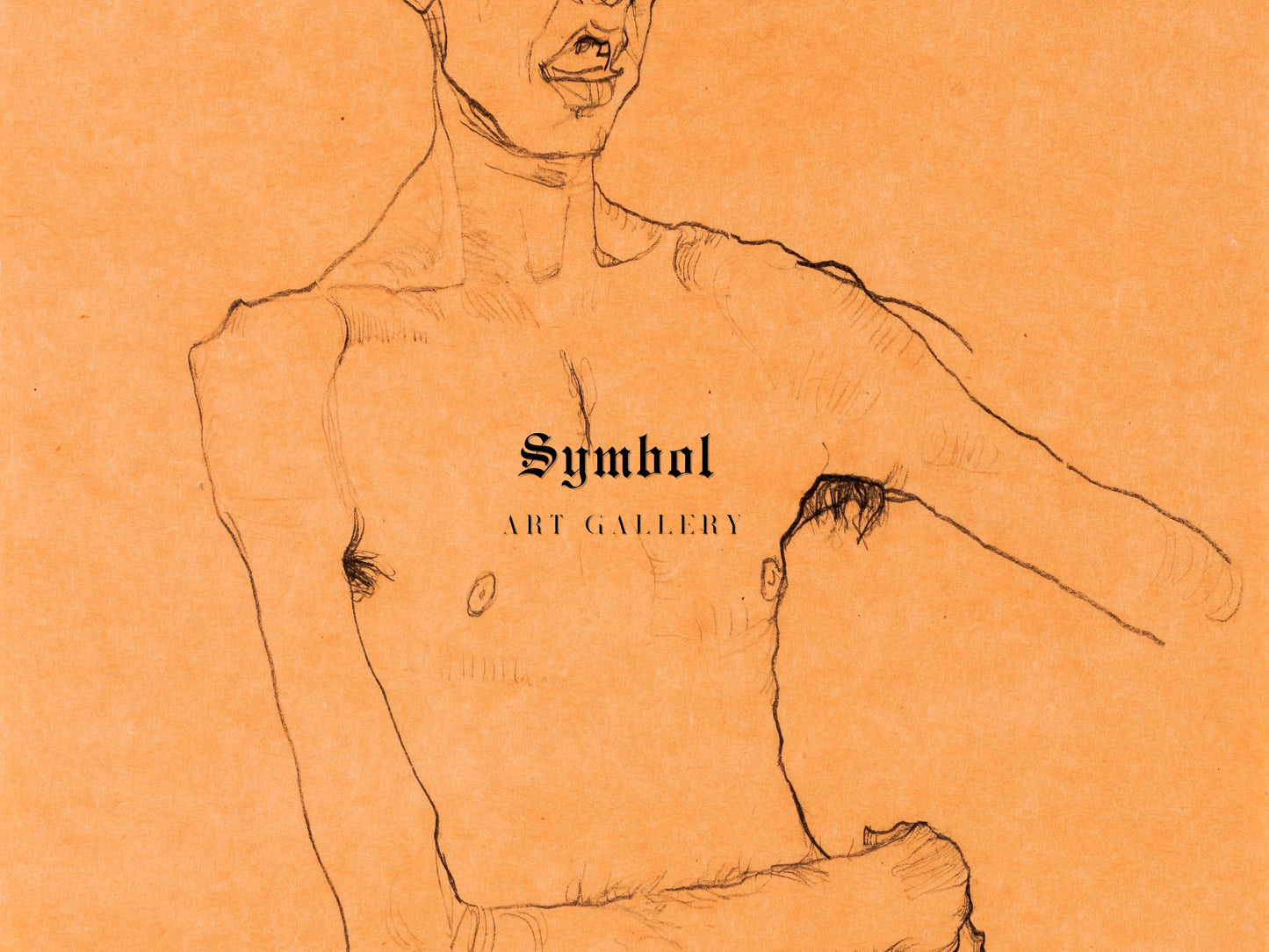 Self Portrait with Open Mouth by Egon Schiele 1910, Wall Art Print, Fine Art Reproduction, Museum Quality Decor, Poster