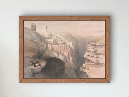 Convent of St. Saba by David Roberts 1839, Wall Art Print, Fine Art Reproduction, Museum Quality Decor, Poster