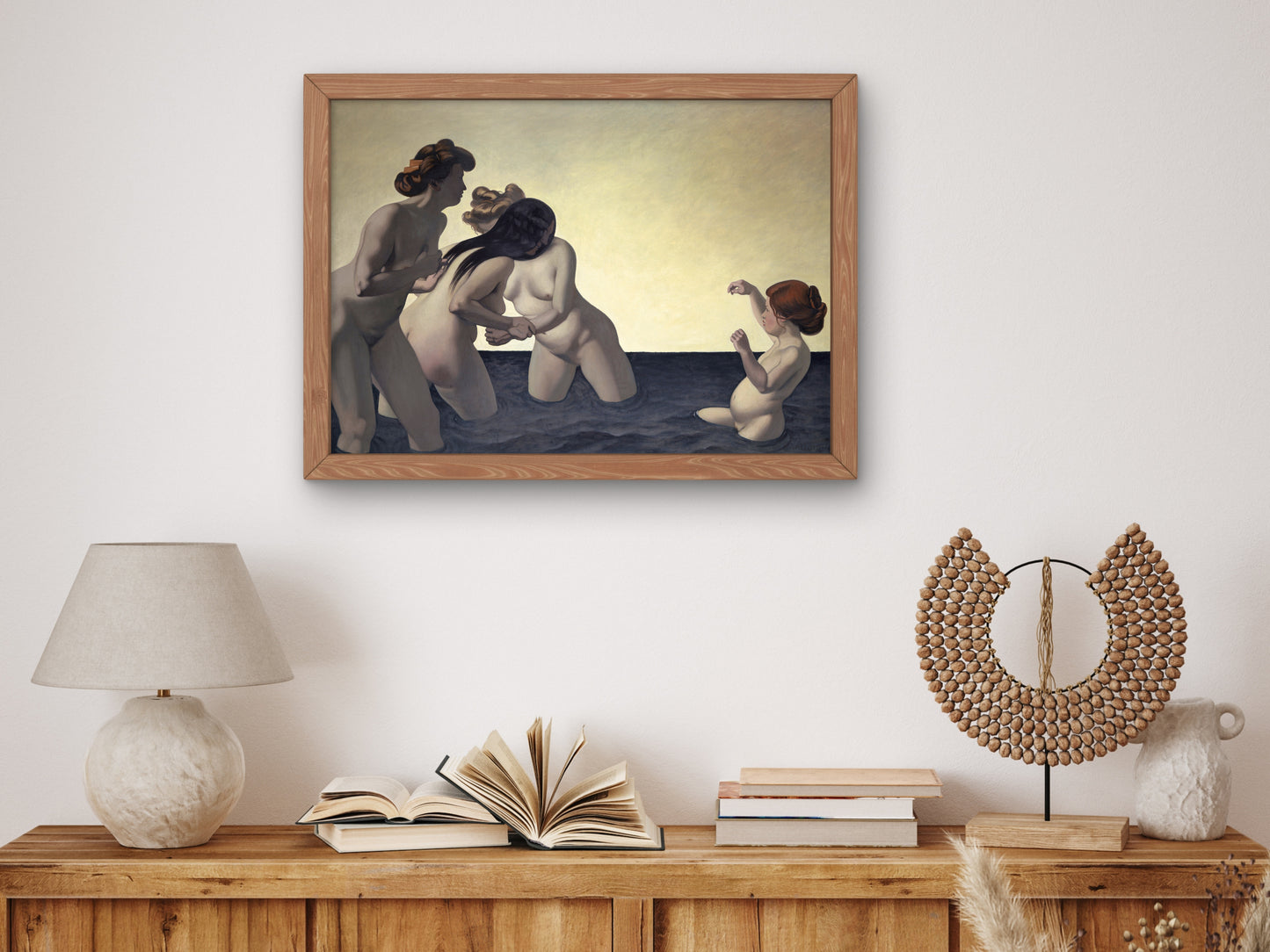 Three Women and One Little Girl Playing in the Water by Félix Vallotton 1907, Wall Art Print, Fine Art Reproduction, Museum Quality Decor