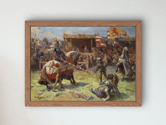 Knight's Tournament by Zygmunt Ajdukiewicz 1912, Wall Art Print, Fine Art Reproduction, Museum Quality Decor, Poster