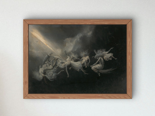 Lightning Struck a Flock of Witches by William Holbrook Beard, Wall Art Print, Fine Art Reproduction, Museum Quality Decor, Poster