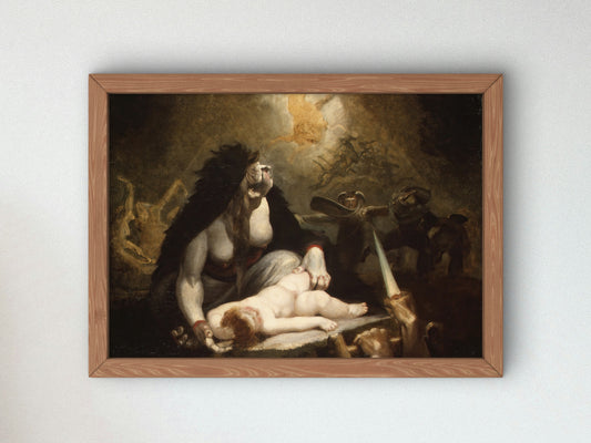 The Night Hag Visiting Lapland Witches by Henry Fuseli 1796, Wall Art Print, Fine Art Reproduction, Museum Quality Decor, Poster