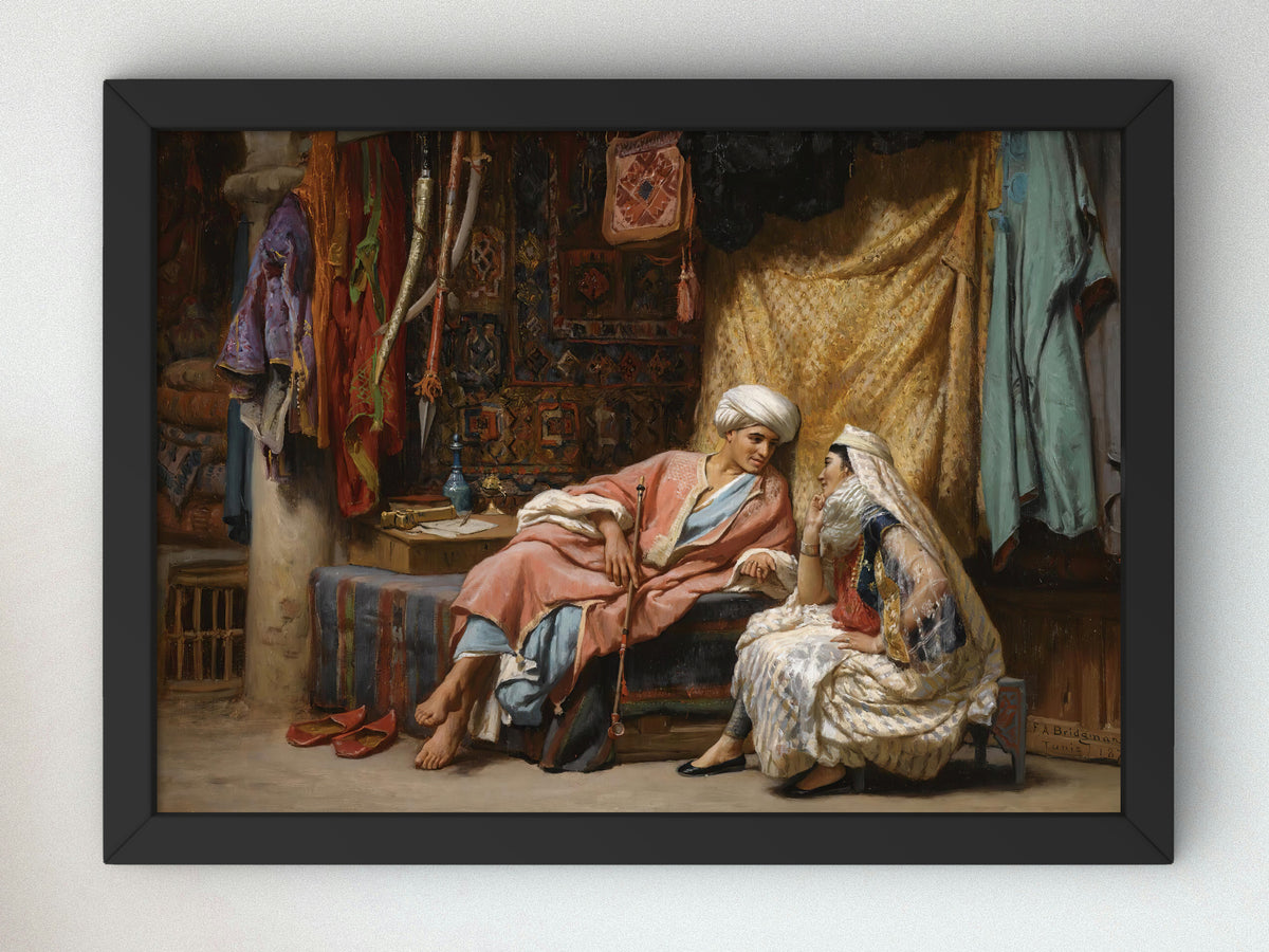 In the Souk Tunis by Frederick Arthur Bridgman 1874, Wall Art Print, Fine Art Reproduction, Museum Quality Decor, Poster