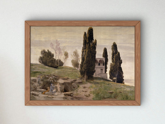 Rest on the Flight into Egypt by Arnold Böcklin 1868, Wall Art Print, Fine Art Reproduction, Museum Quality Decor, Poster